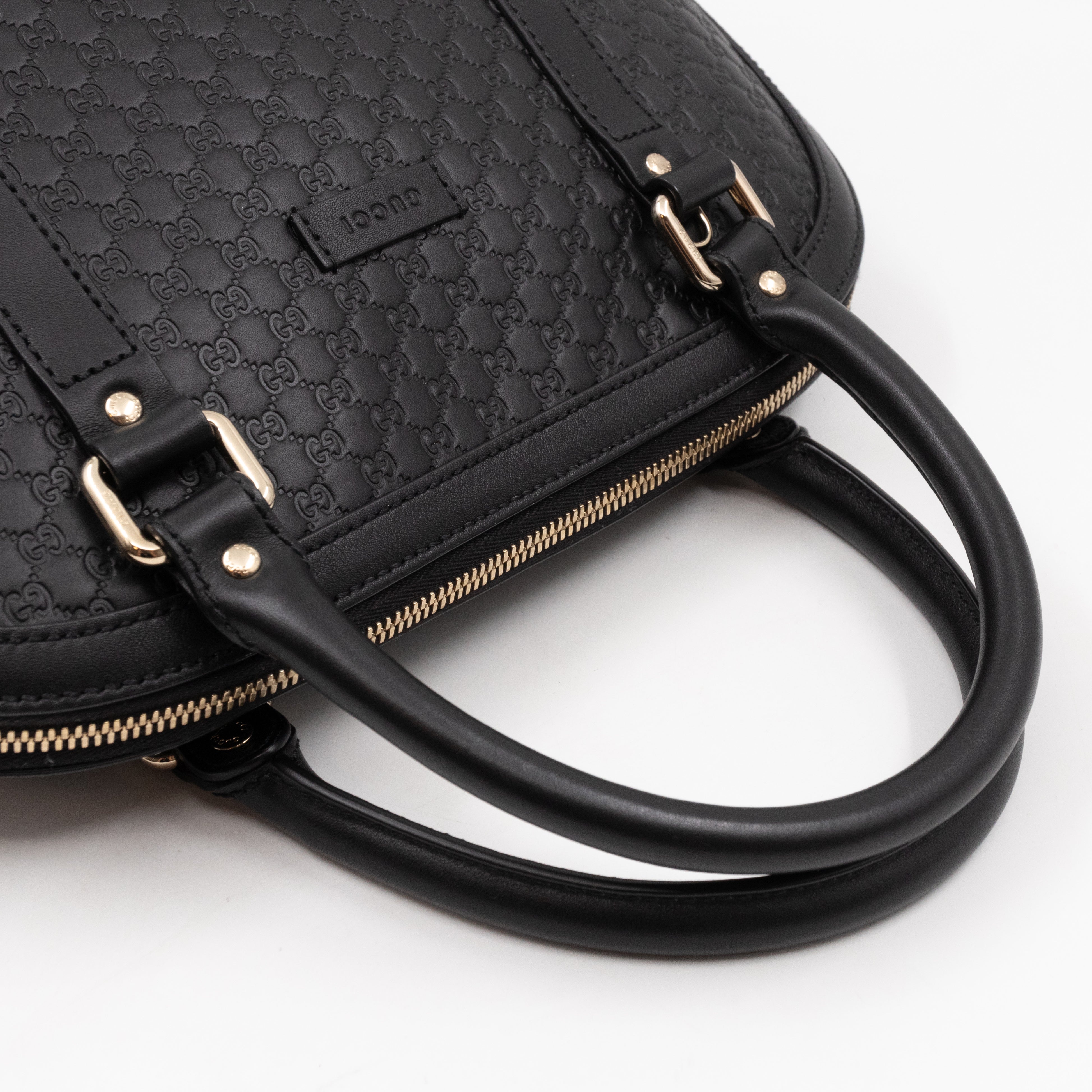 Dome Shoulder Bag Microguccissima Black Leather