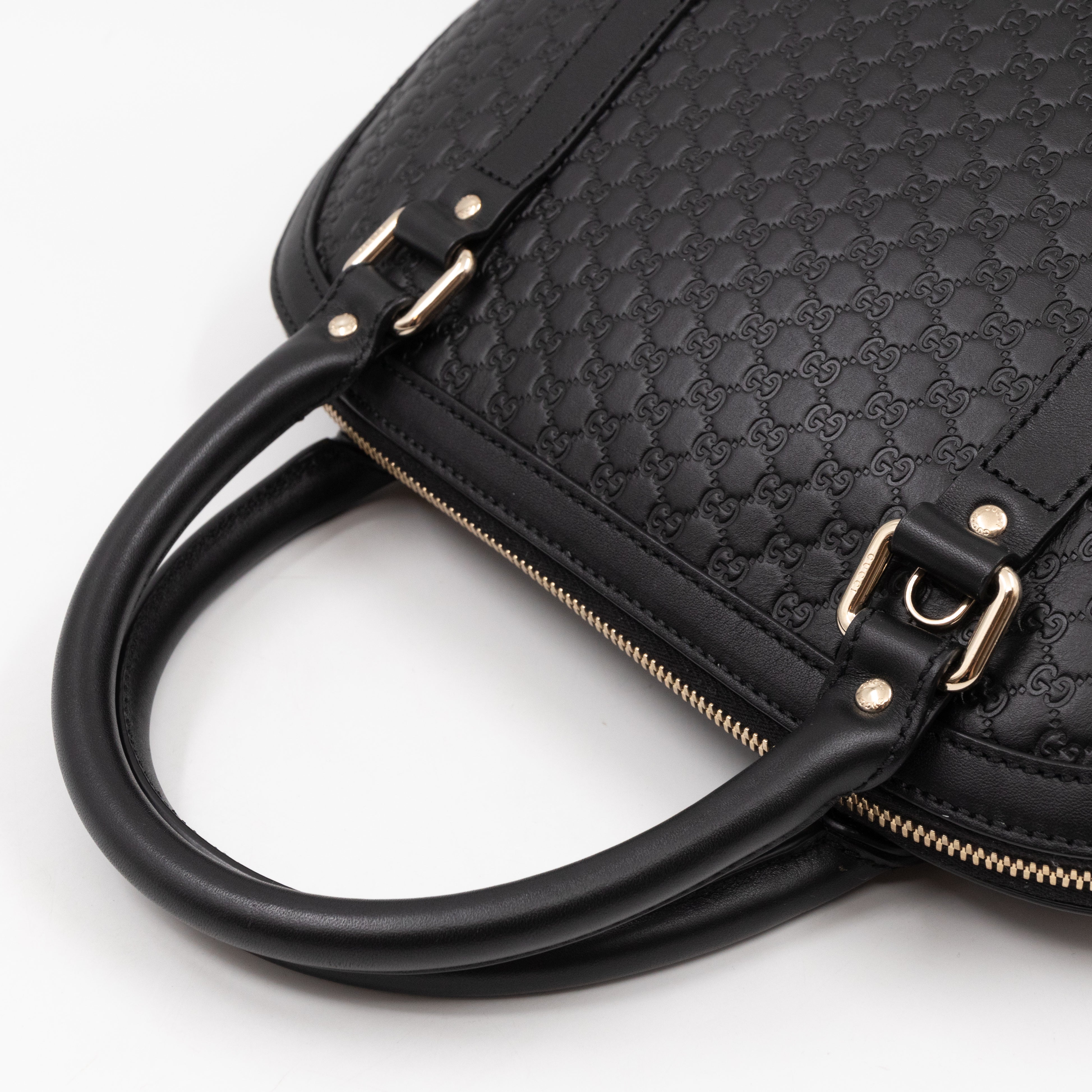 Dome Shoulder Bag Microguccissima Black Leather