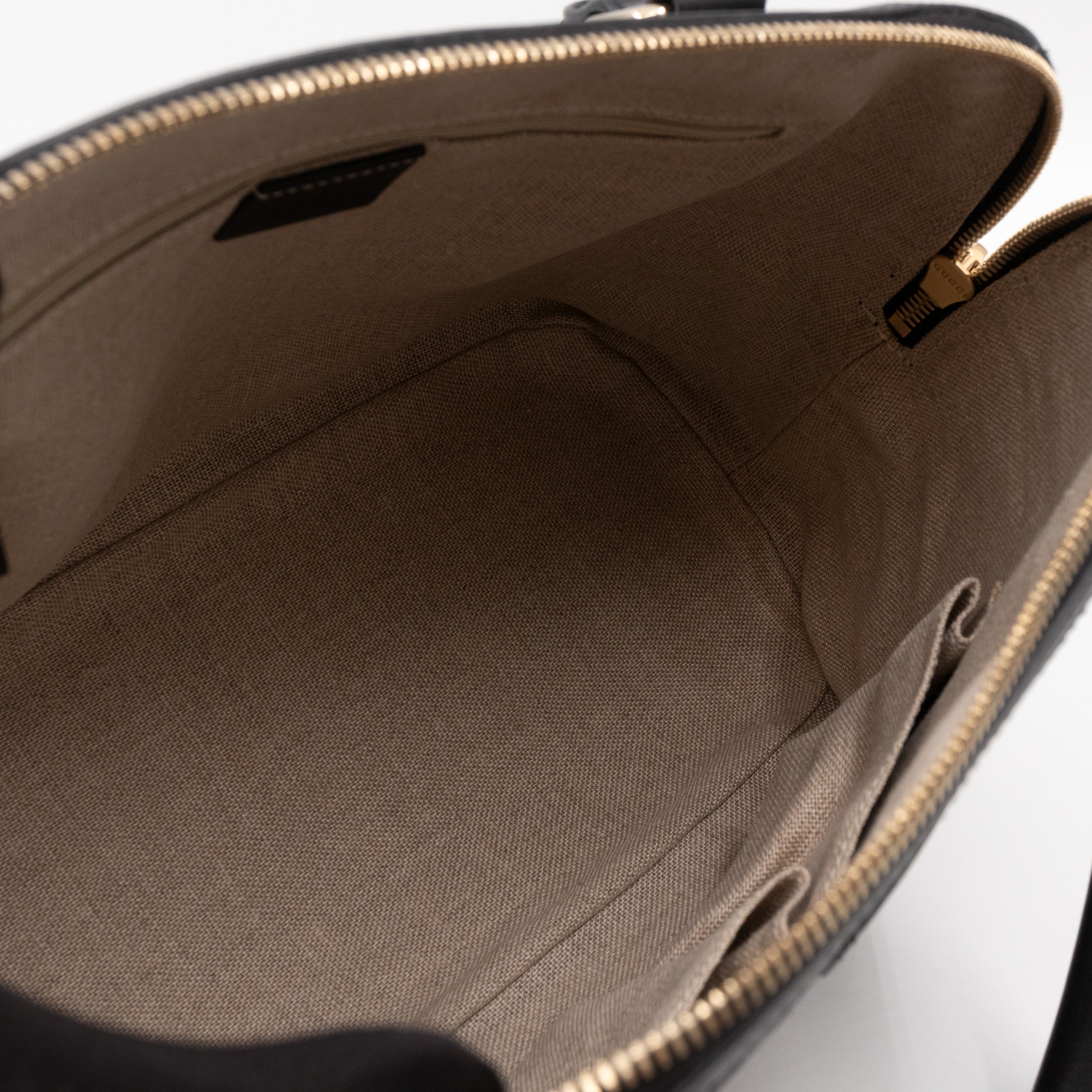 Dome Shoulder Bag Microguccissima Black Leather