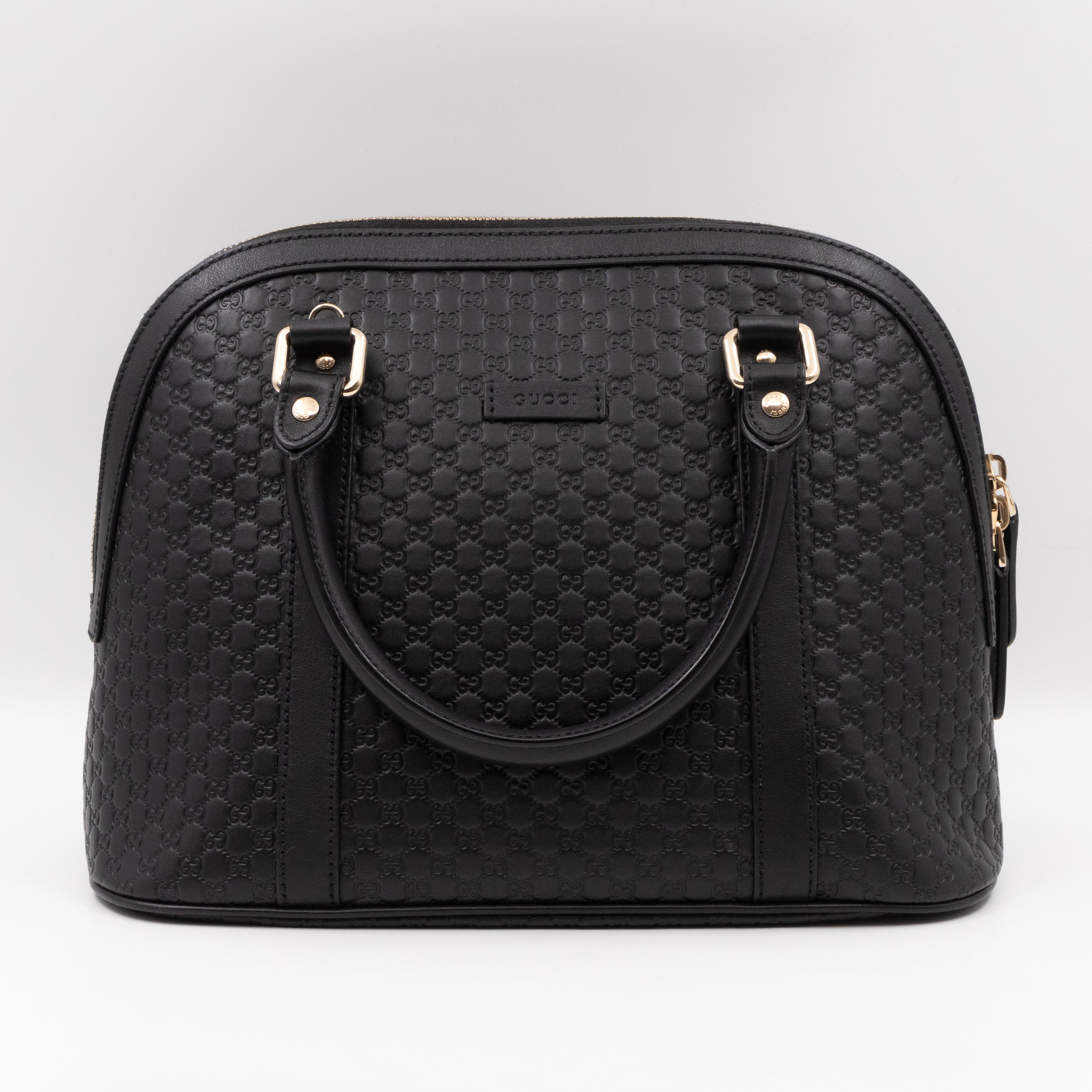 Dome Shoulder Bag Microguccissima Black Leather