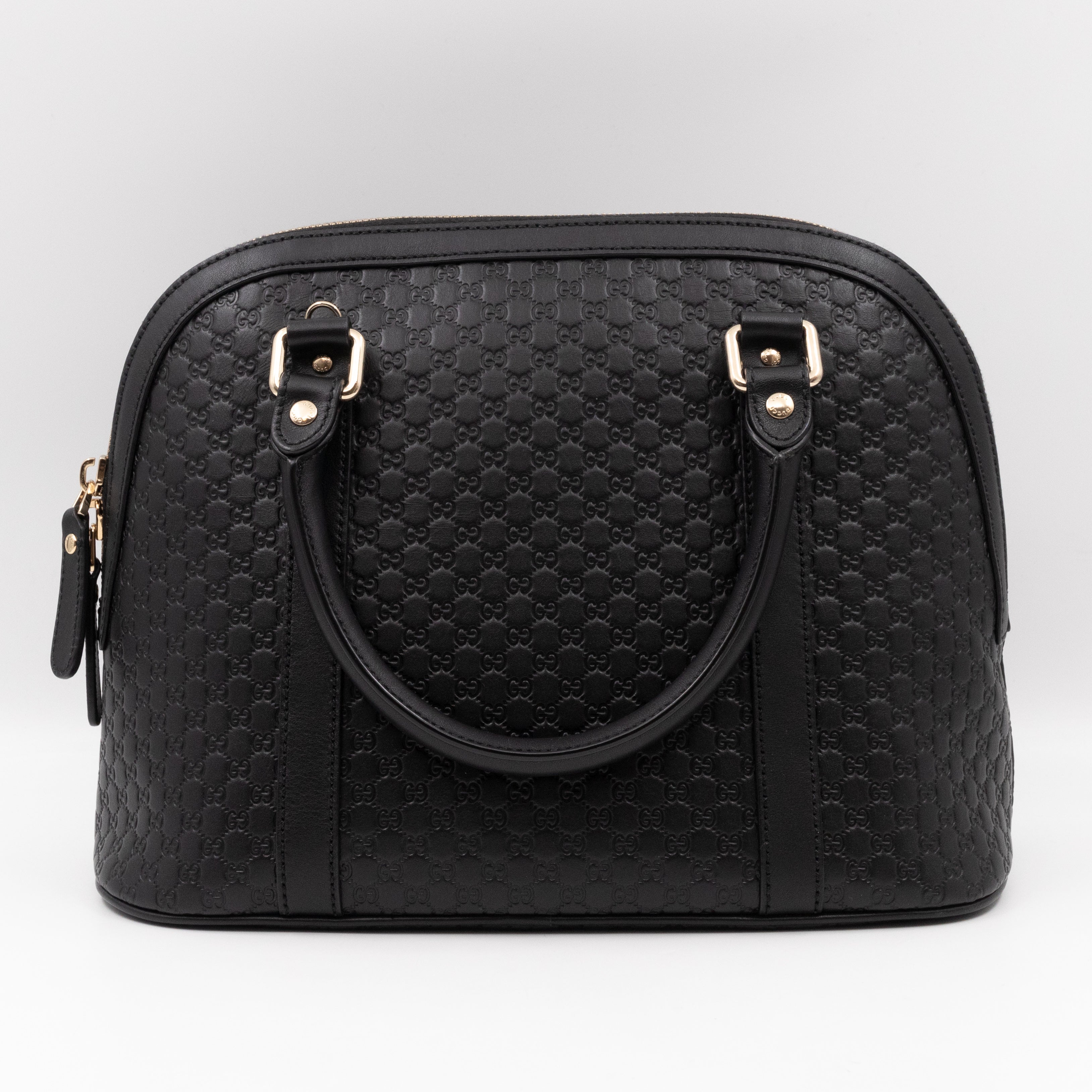 Dome Shoulder Bag Microguccissima Black Leather