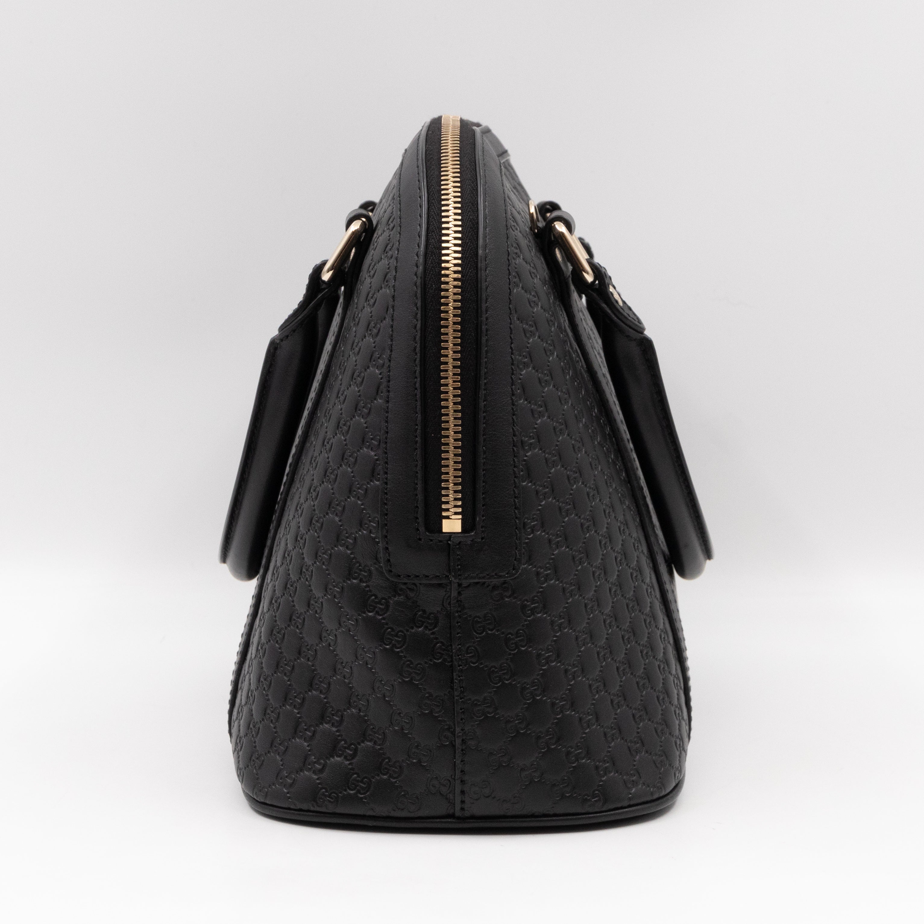 Dome Shoulder Bag Microguccissima Black Leather