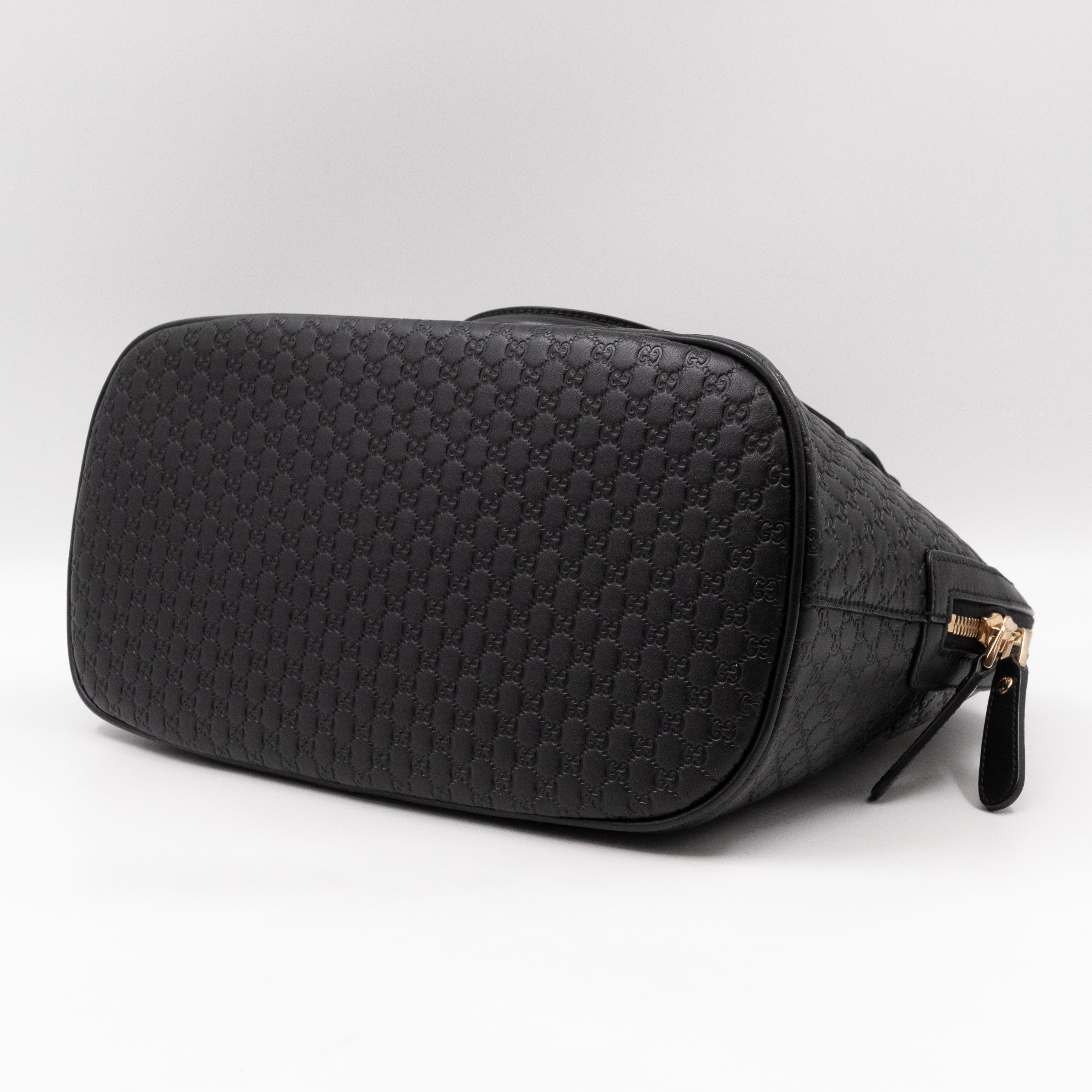 Dome Shoulder Bag Microguccissima Black Leather