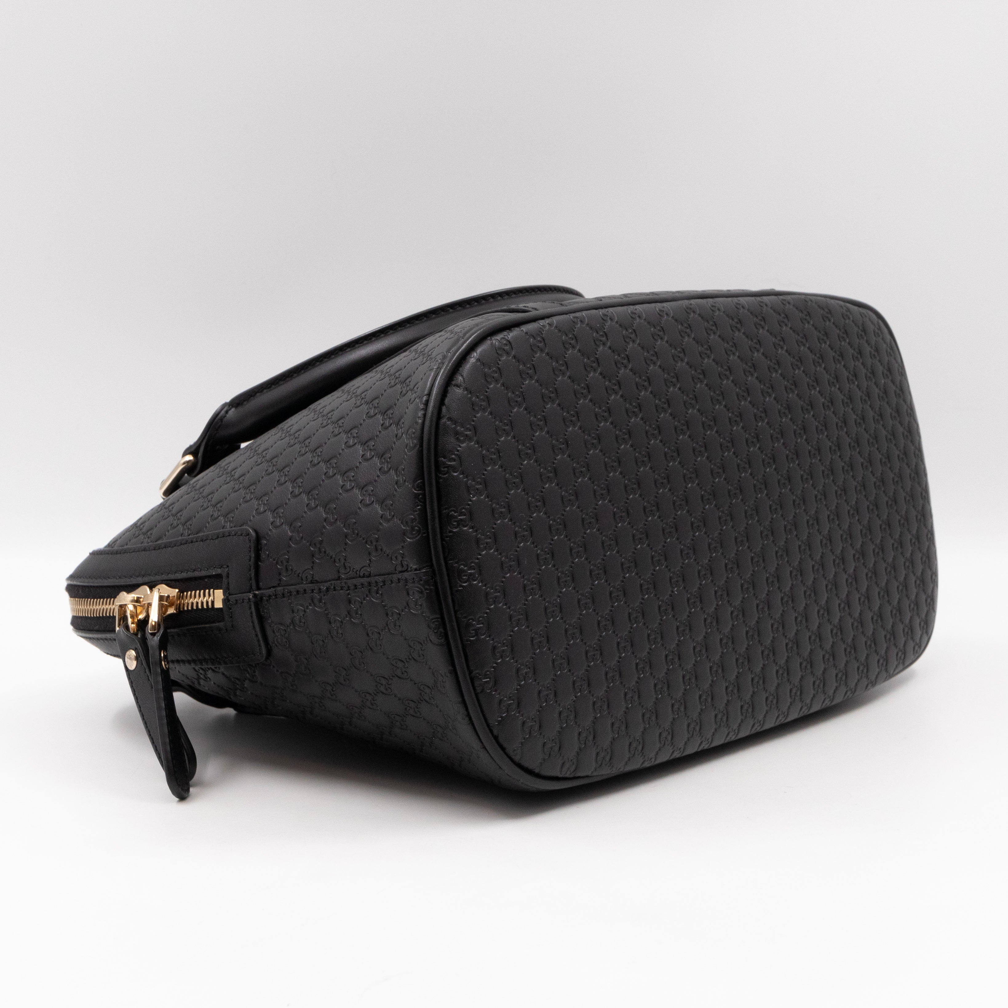 Dome Shoulder Bag Microguccissima Black Leather