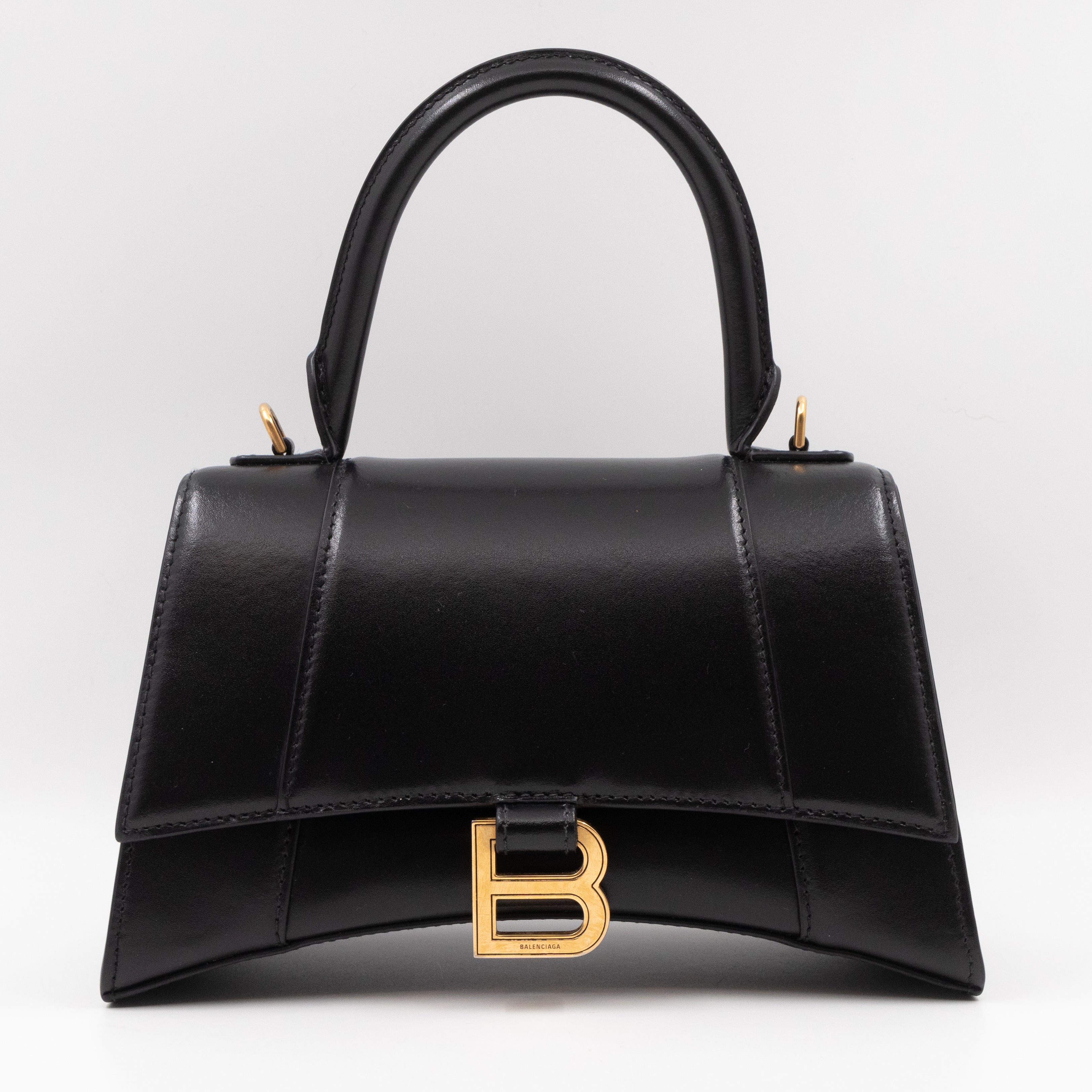 Hourglass Small Bag Box Black Calfskin