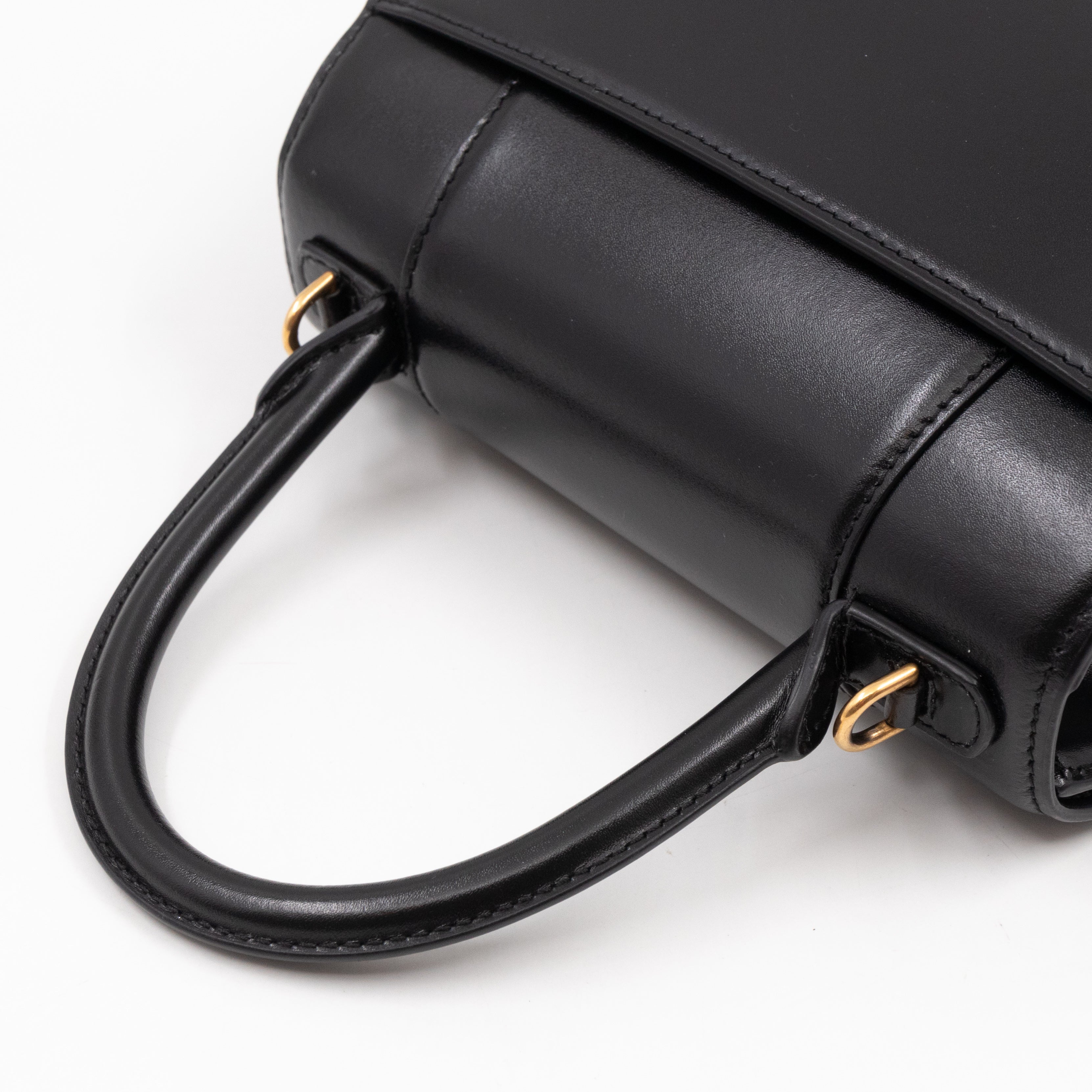 Hourglass Small Bag Box Black Calfskin