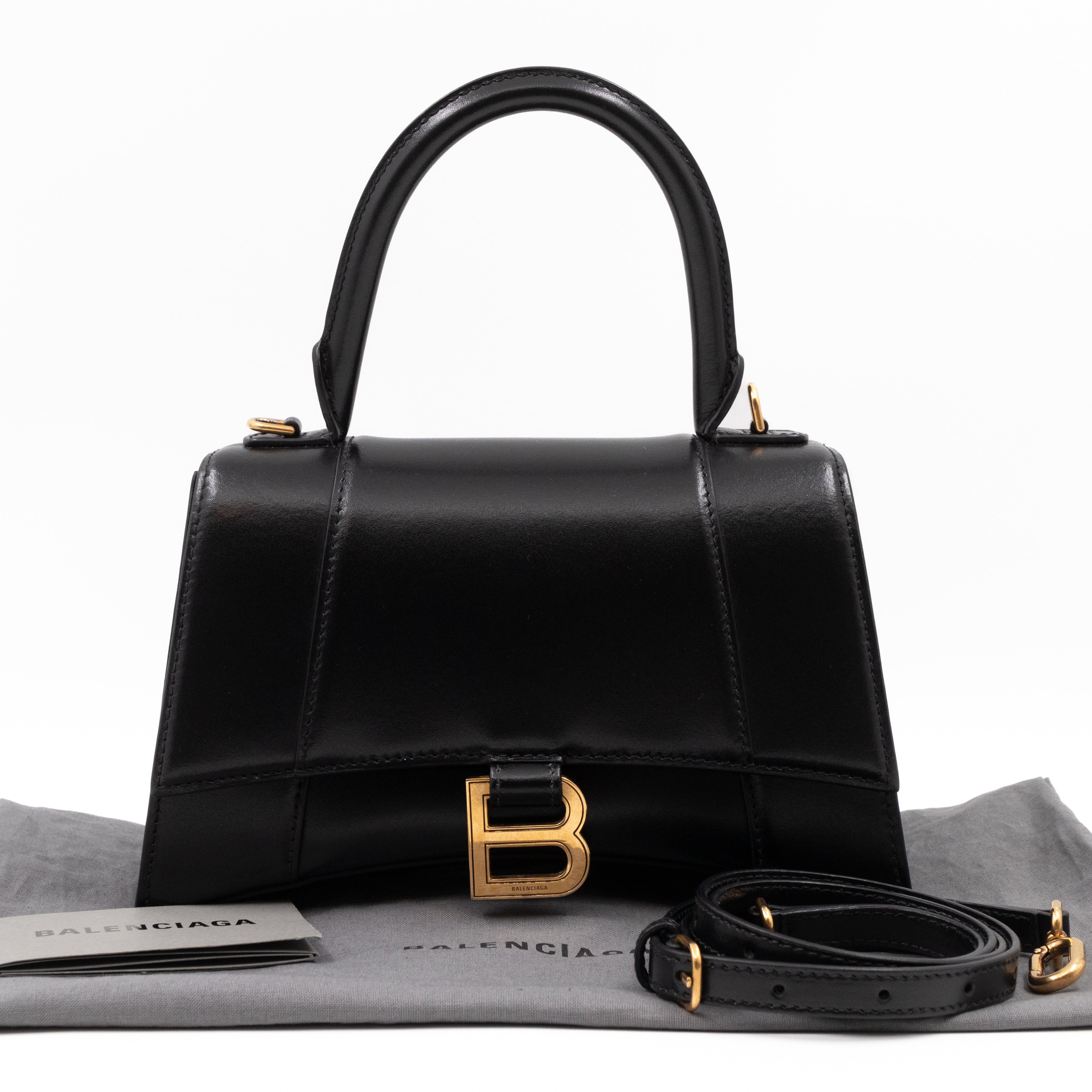 Hourglass Small Bag Box Black Calfskin