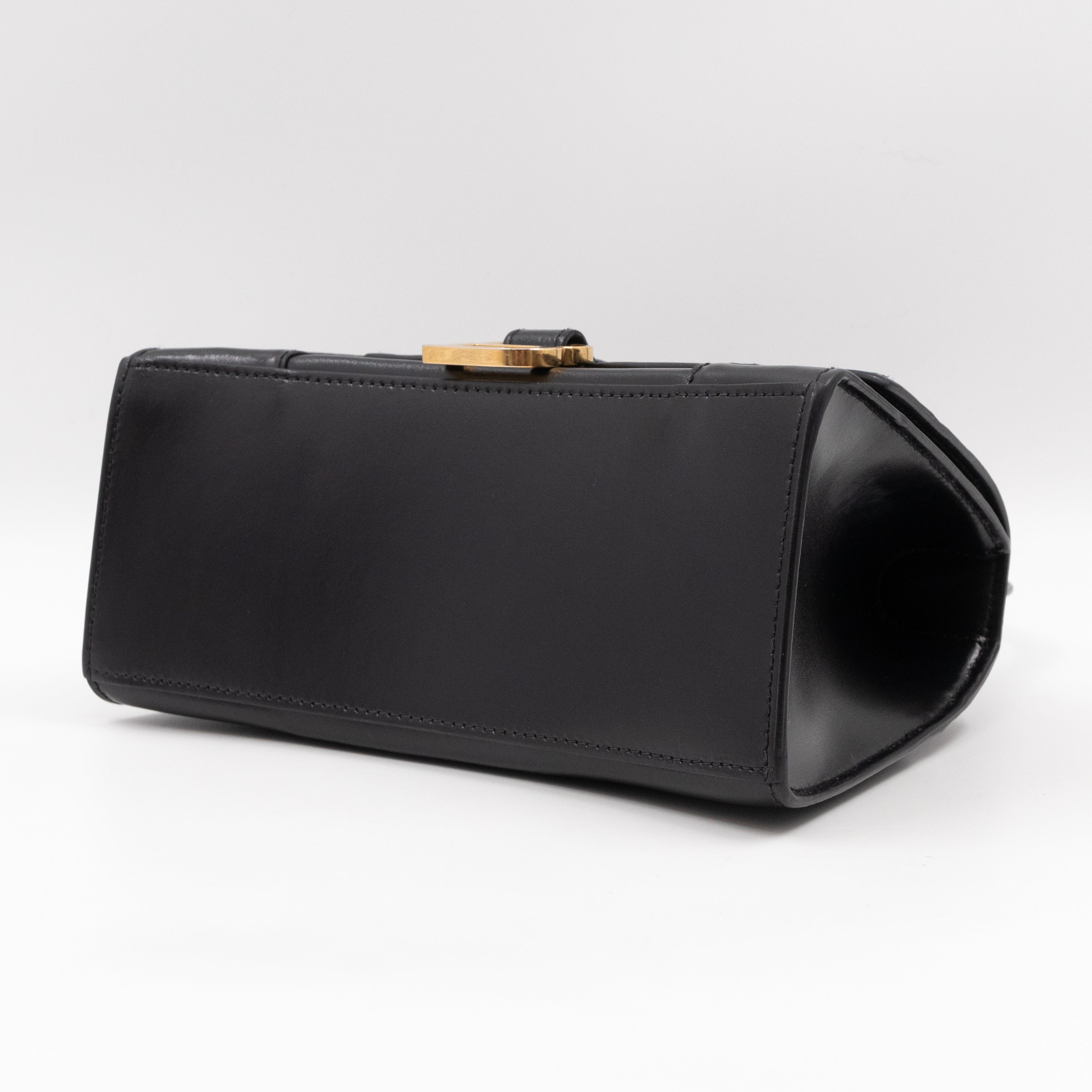 Hourglass Small Bag Box Black Calfskin