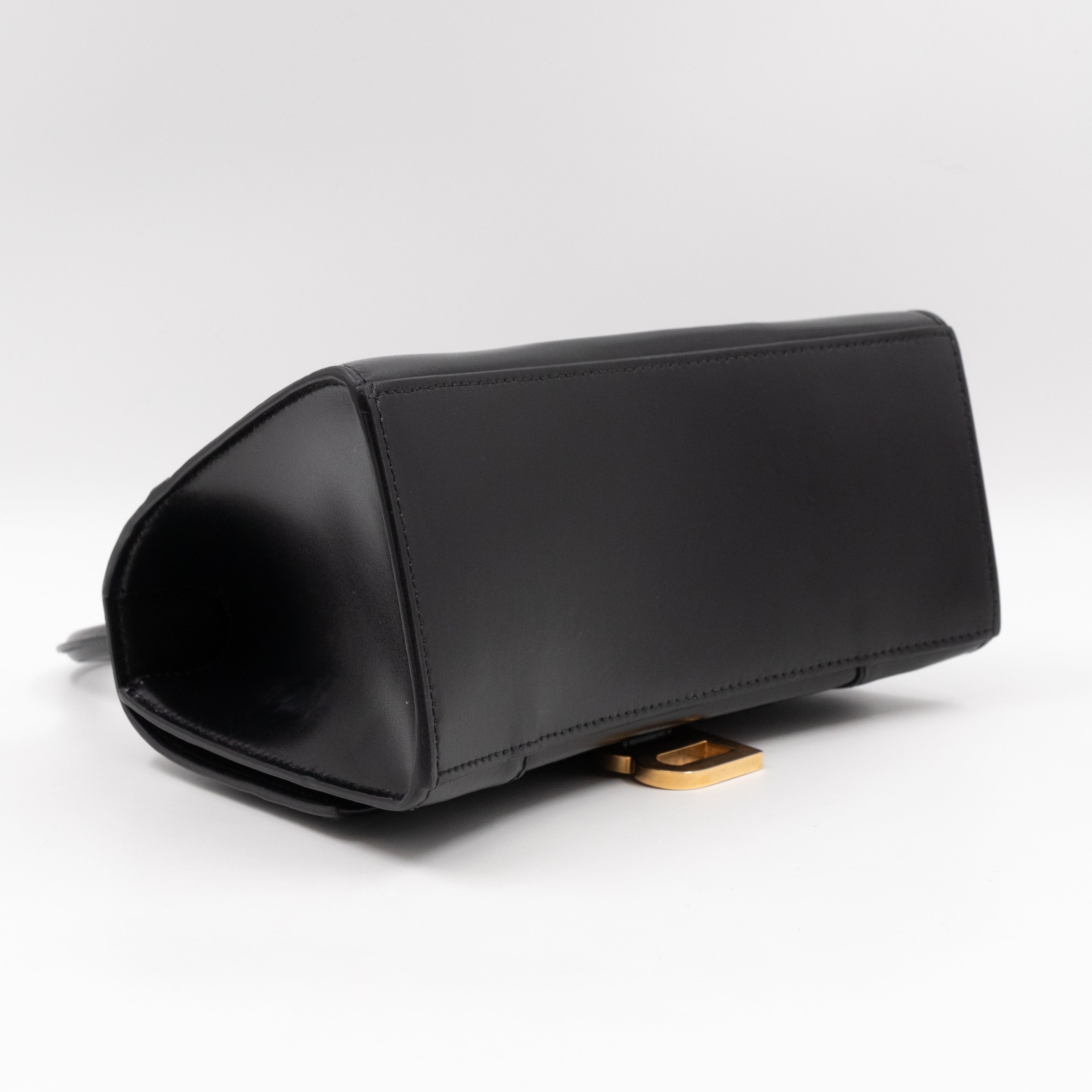 Hourglass Small Bag Box Black Calfskin
