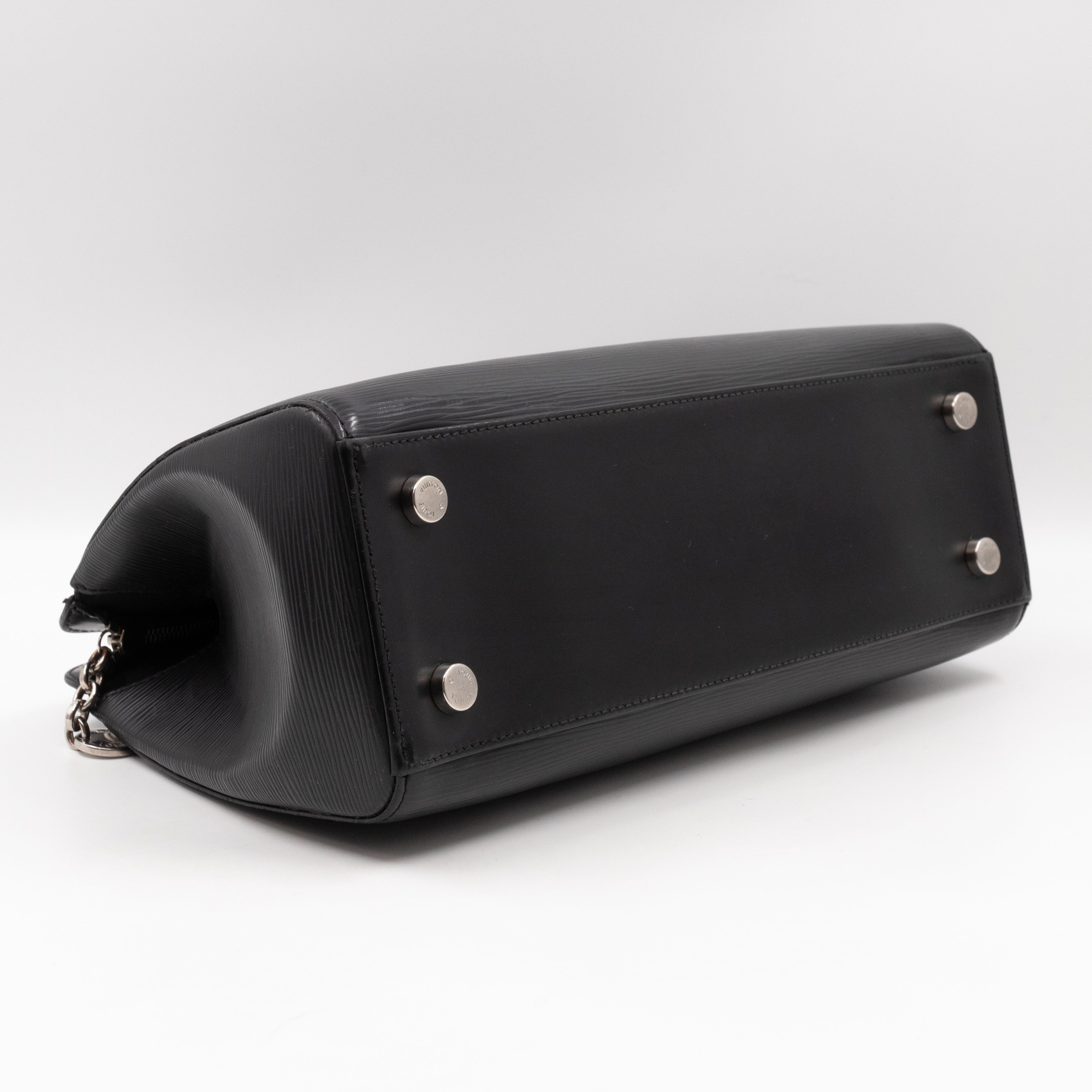 Brea MM Black Epi Leather with Rouge Silver Charm