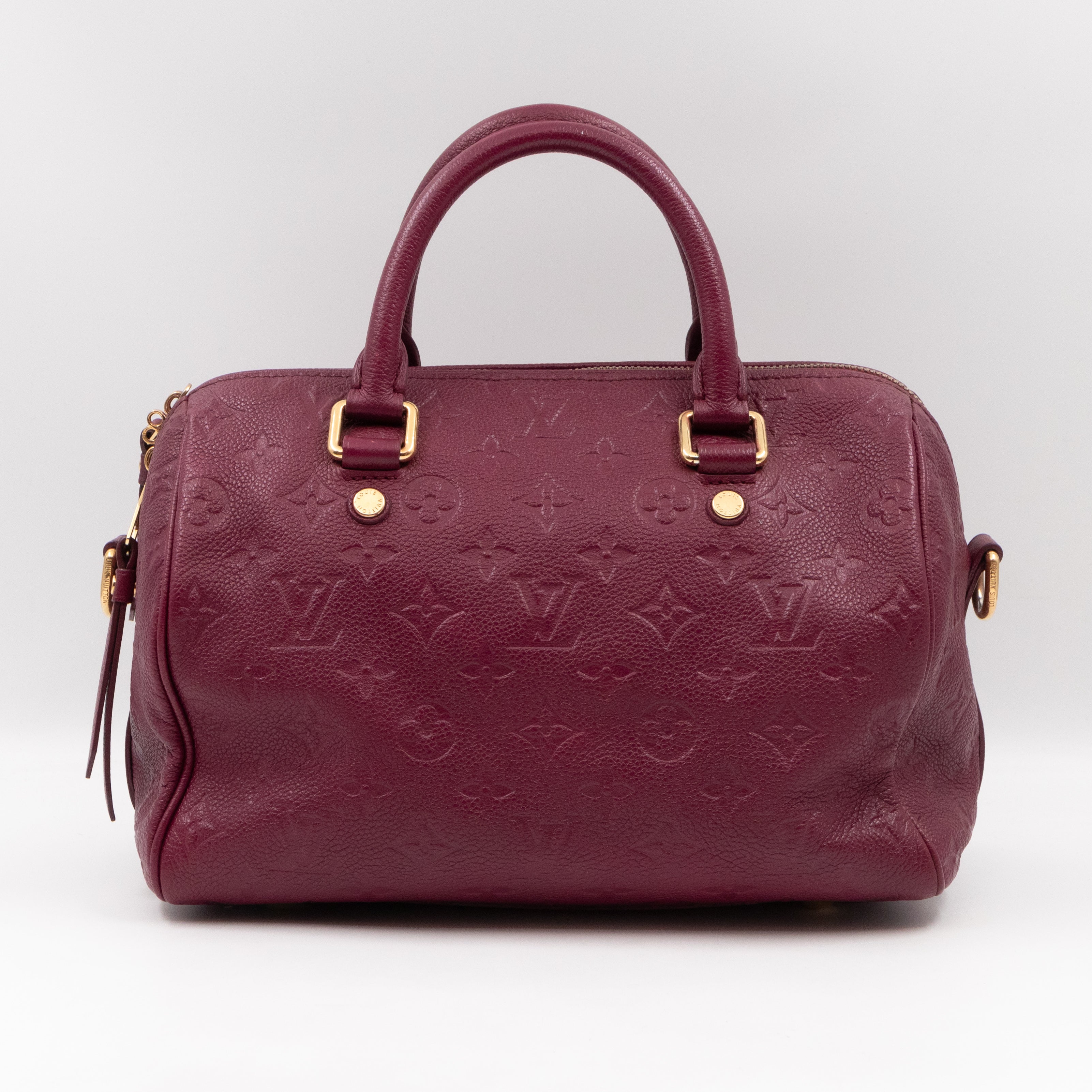 Speedy 25 Bandouliere Monogram Empreinte Burgundy Gold