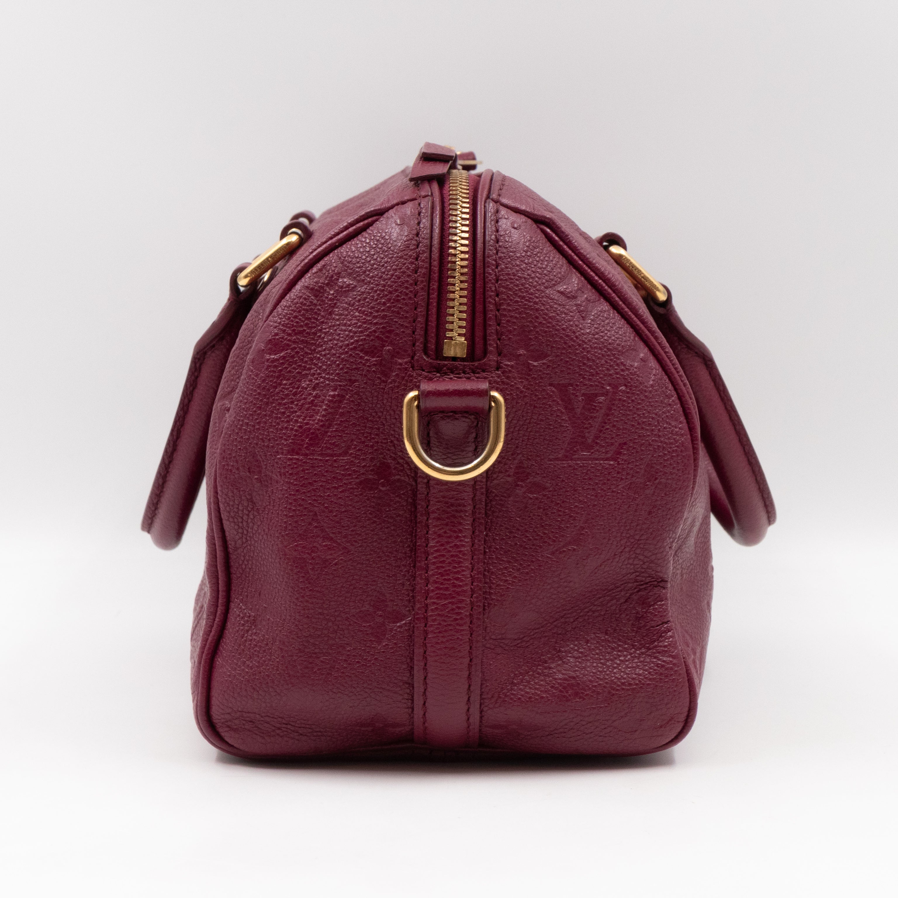 Speedy 25 Bandouliere Monogram Empreinte Burgundy Gold