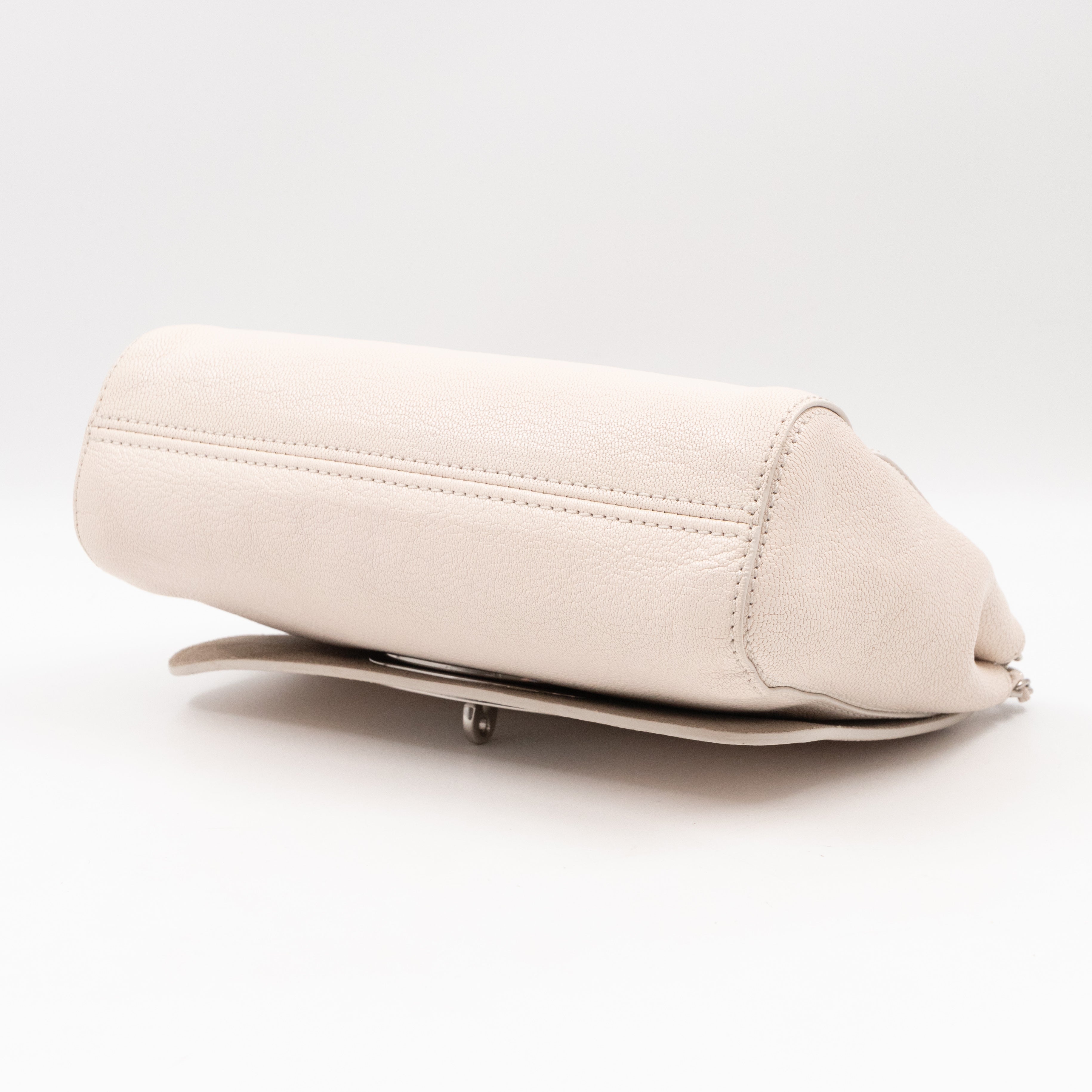 Lily Small Cream Leather Silver