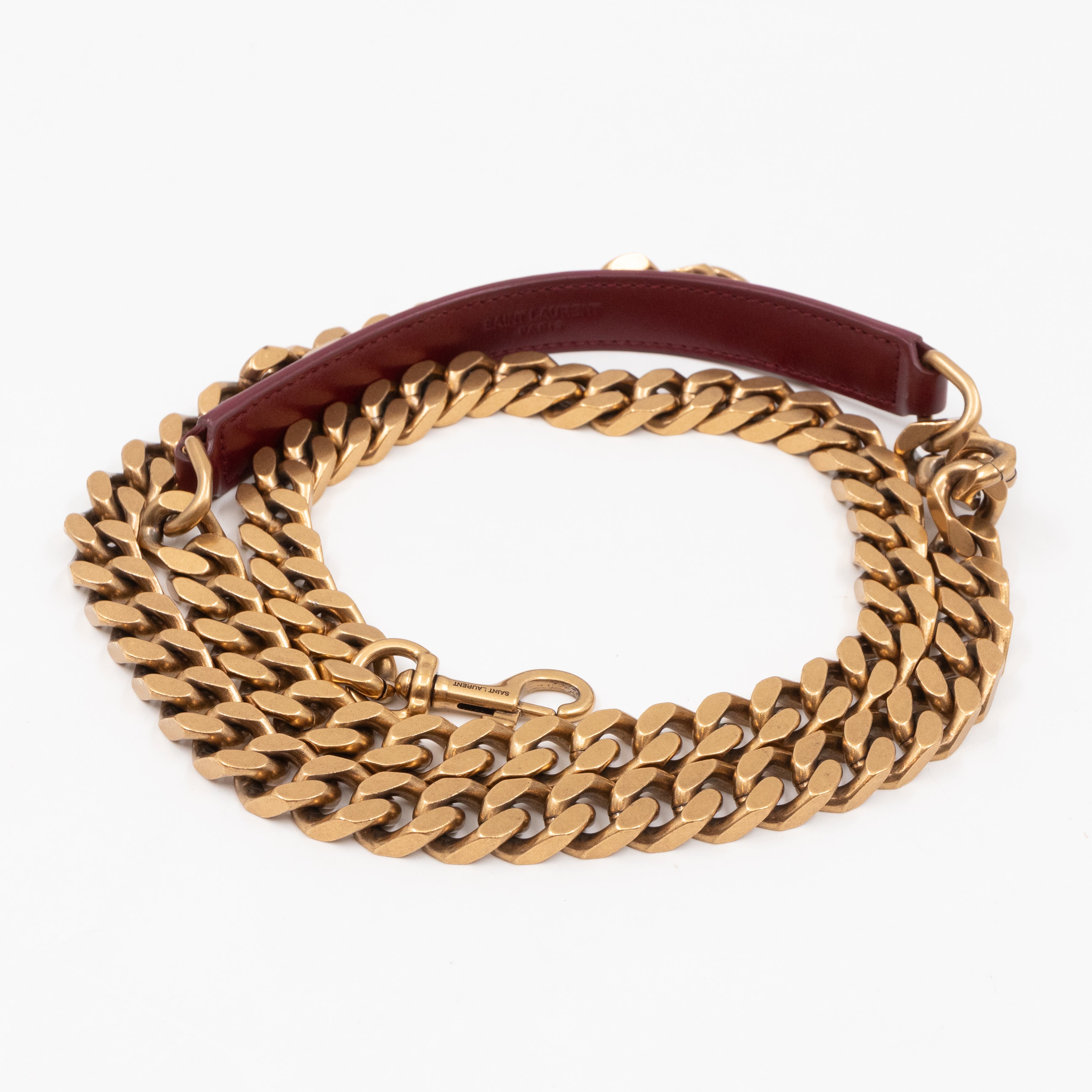 College Medium Chevron Quilted Red Suede Leather