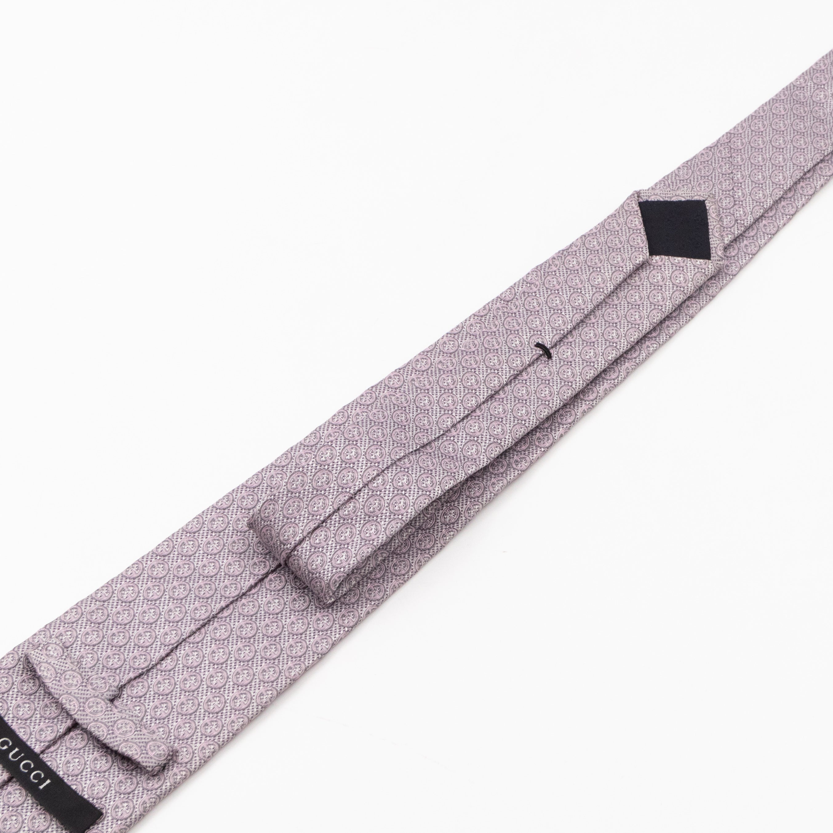 Silk Jacquard Tie Grey & Pink