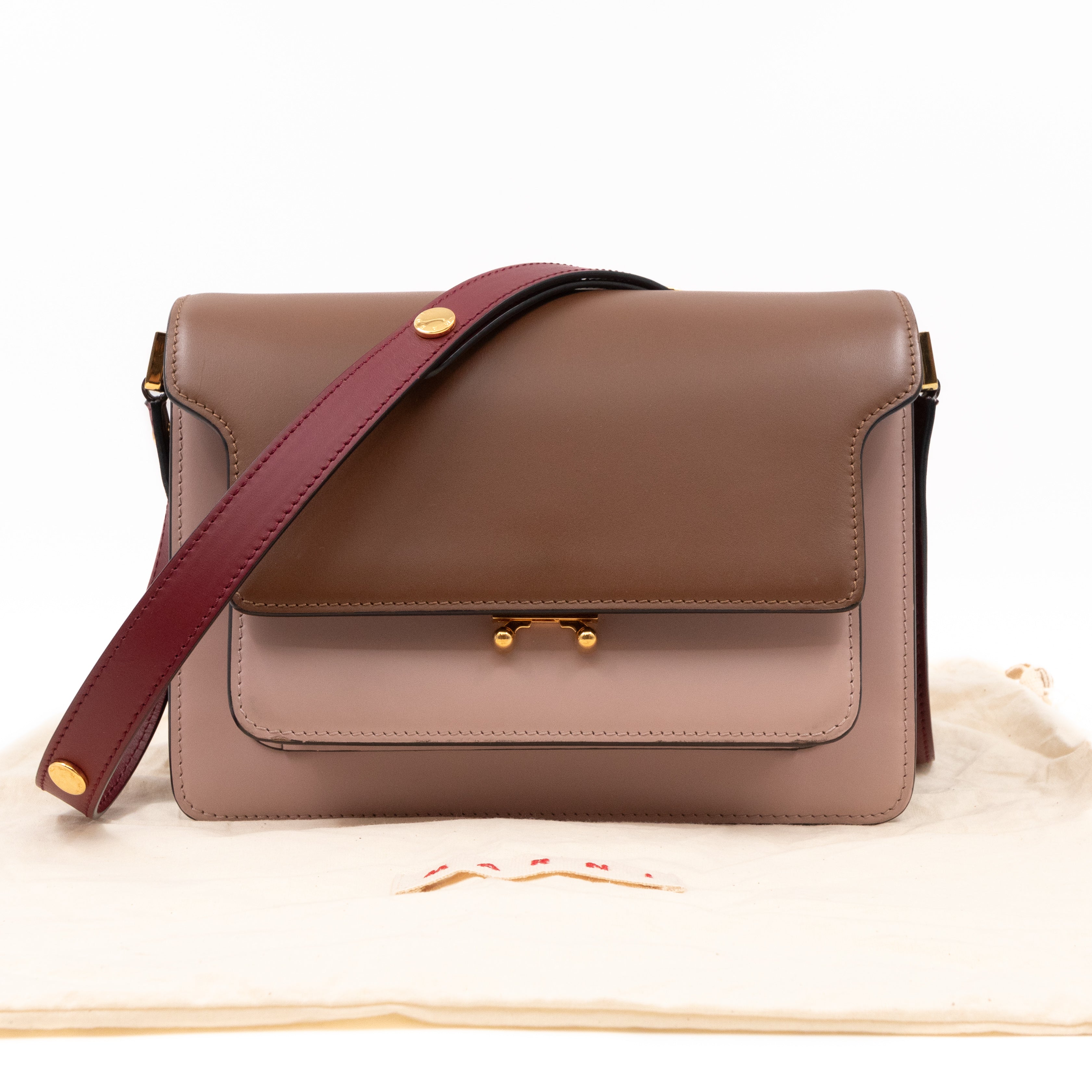 Trunk Bag Mini Pink Brown & Burgundy Leather