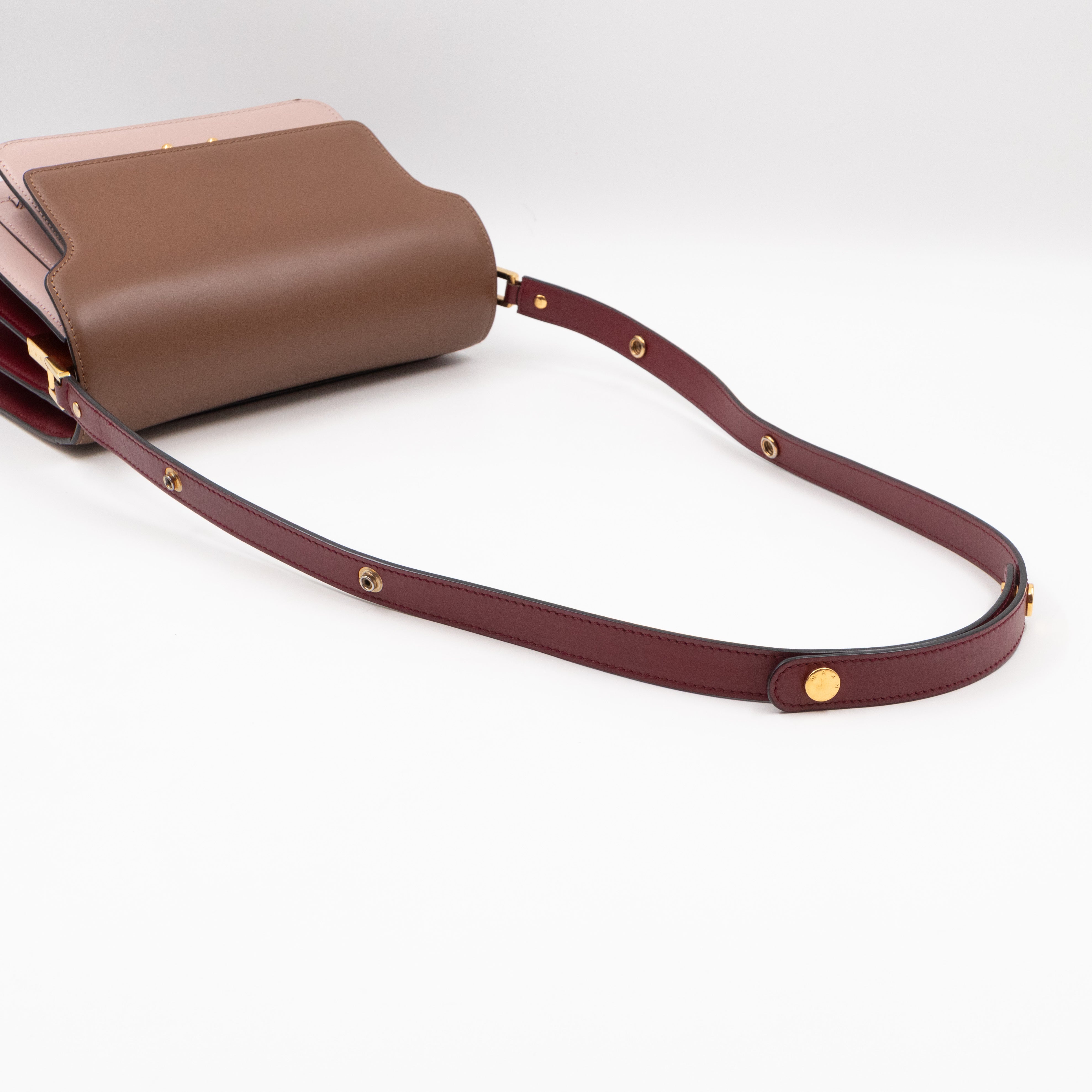 Trunk Bag Mini Pink Brown & Burgundy Leather