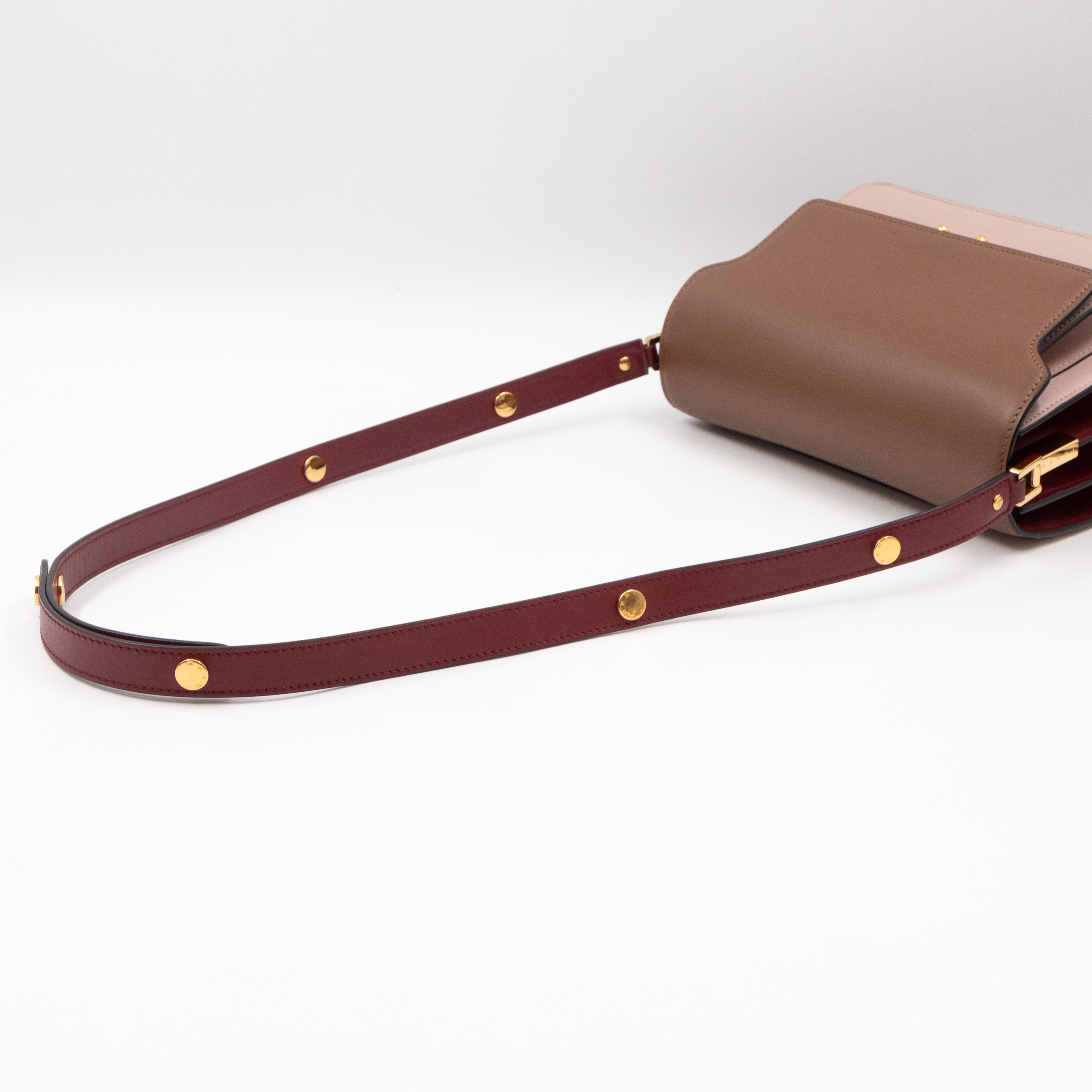 Trunk Bag Mini Pink Brown & Burgundy Leather