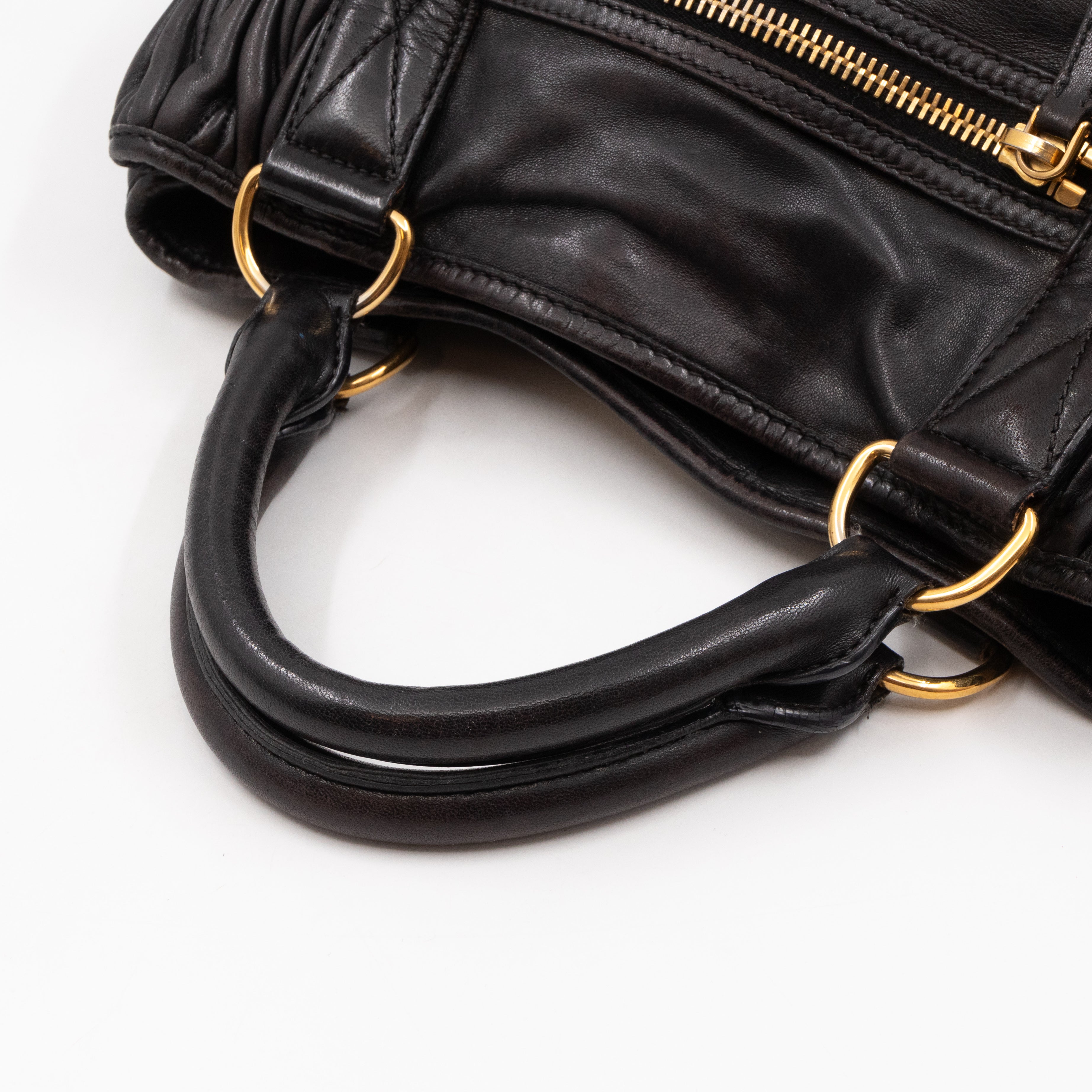 Matelasse Tote Bag Black Nappa Leather
