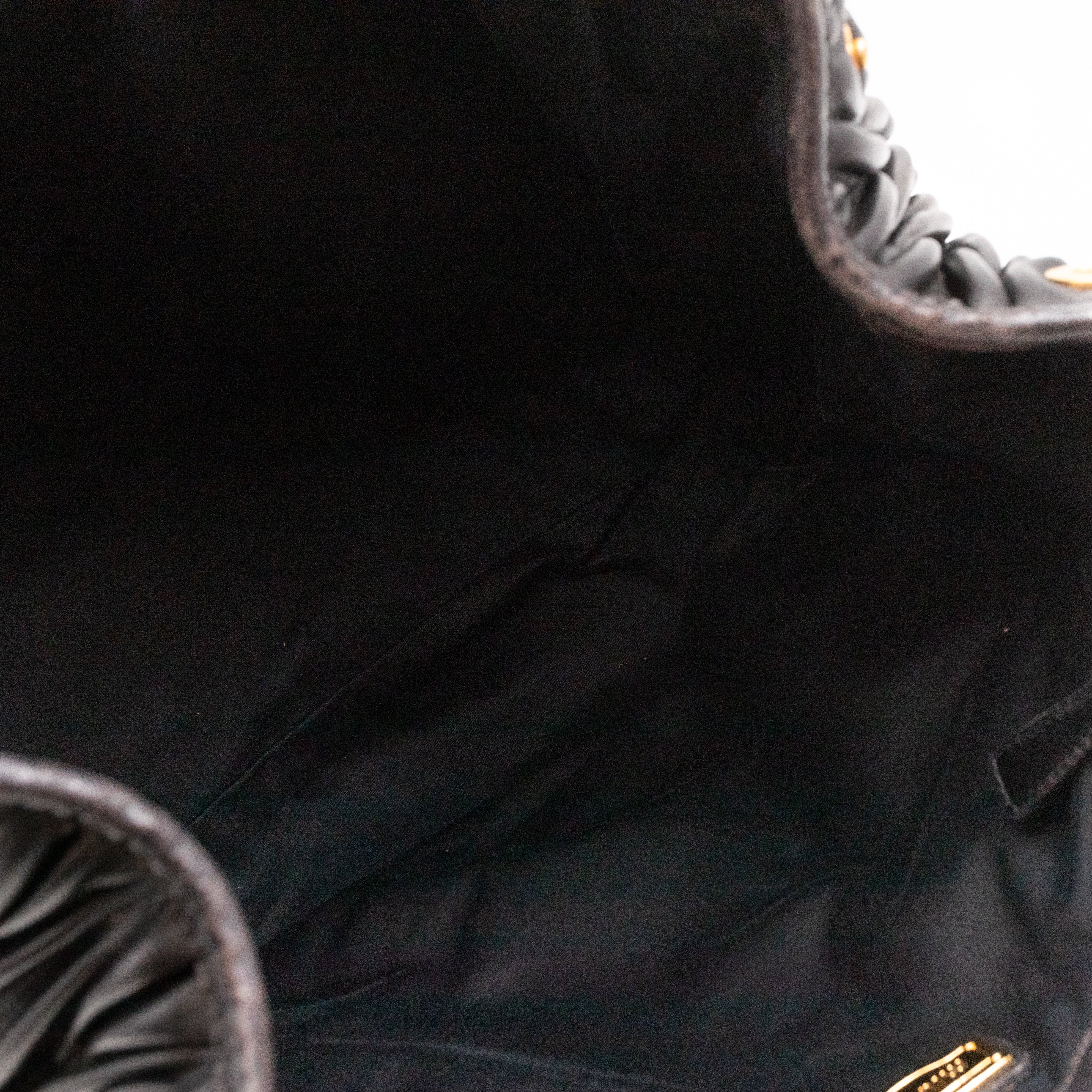 Matelasse Tote Bag Black Nappa Leather