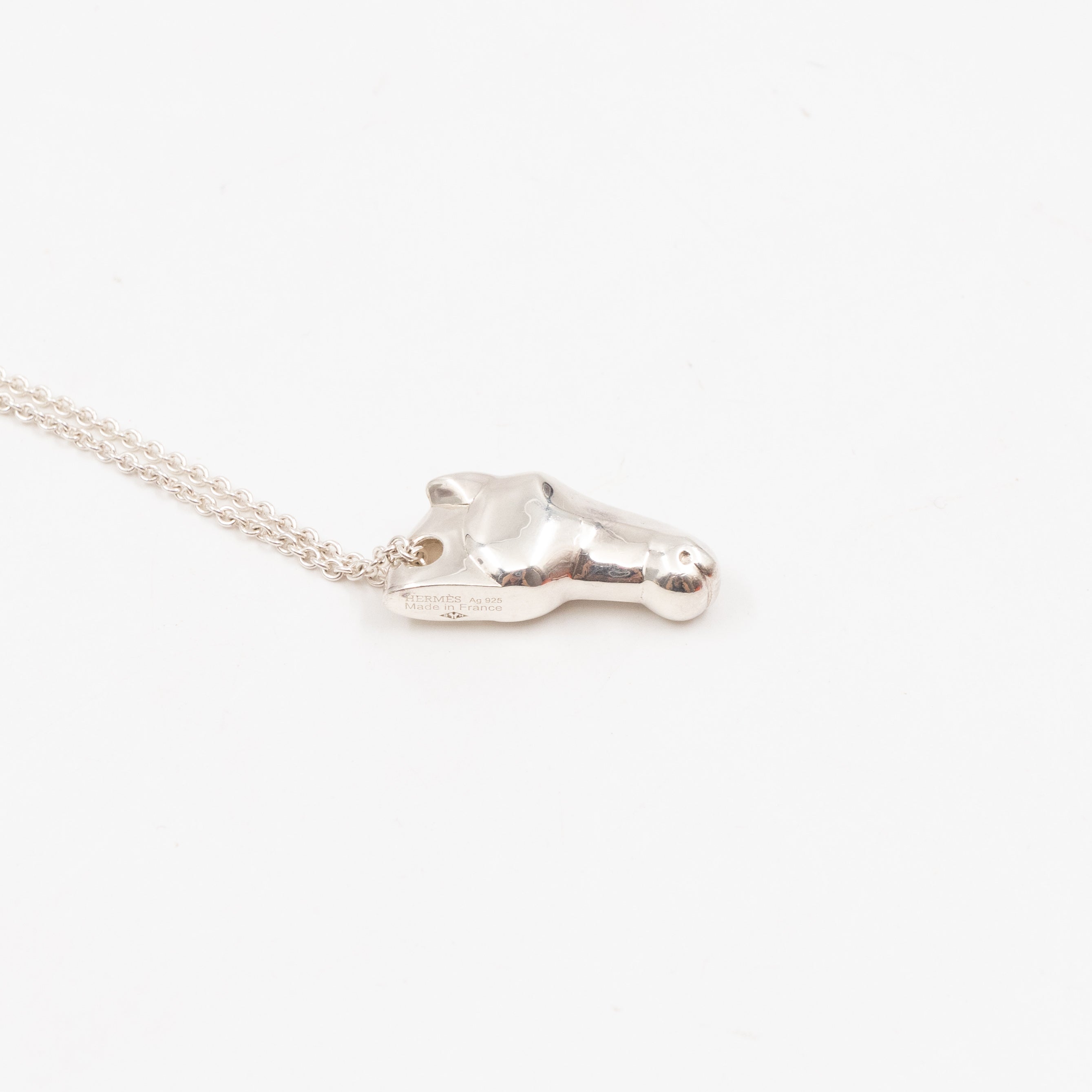 Horse Head Pendant Necklace 925 Silver