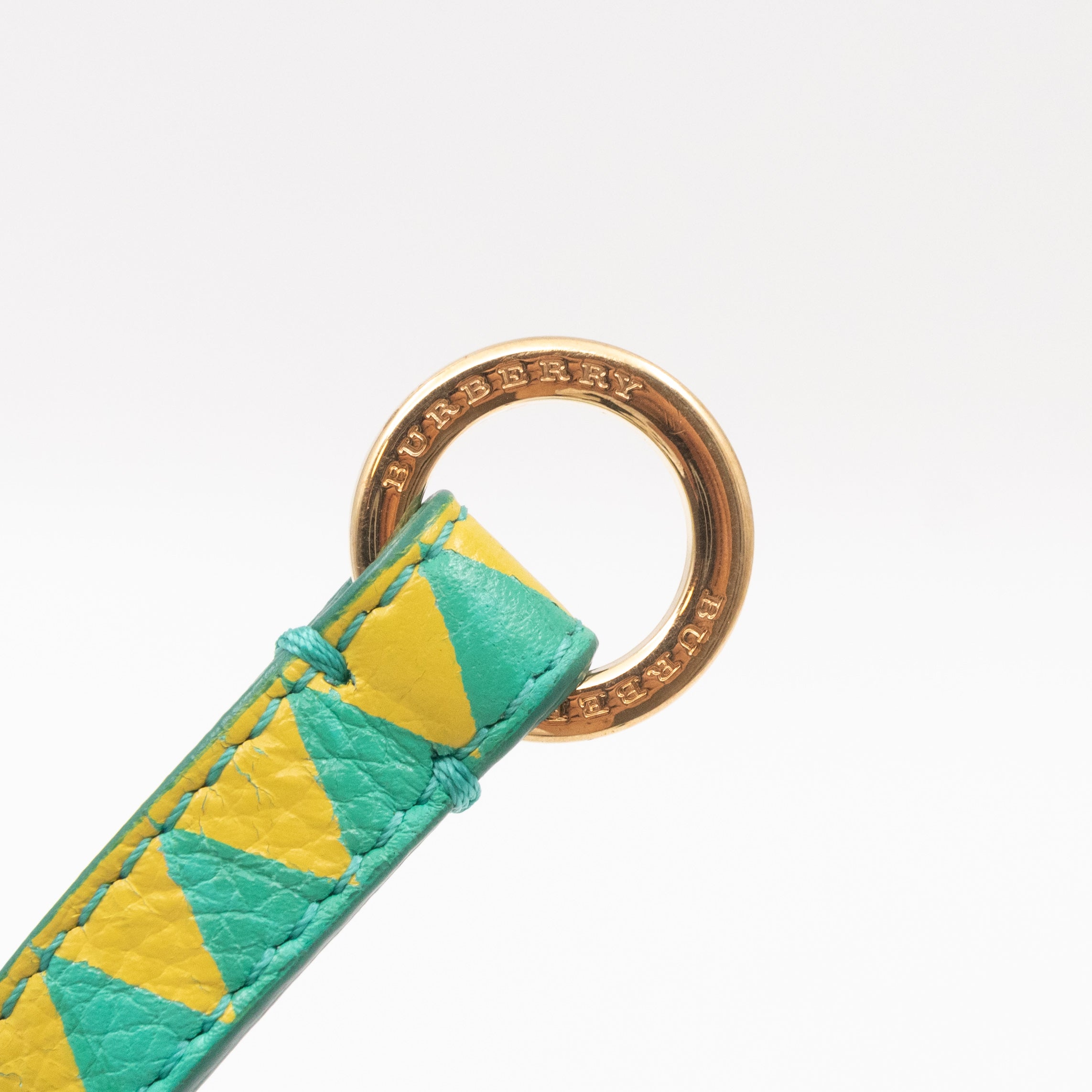 Double Tour Bracelet Green Yellow Leather