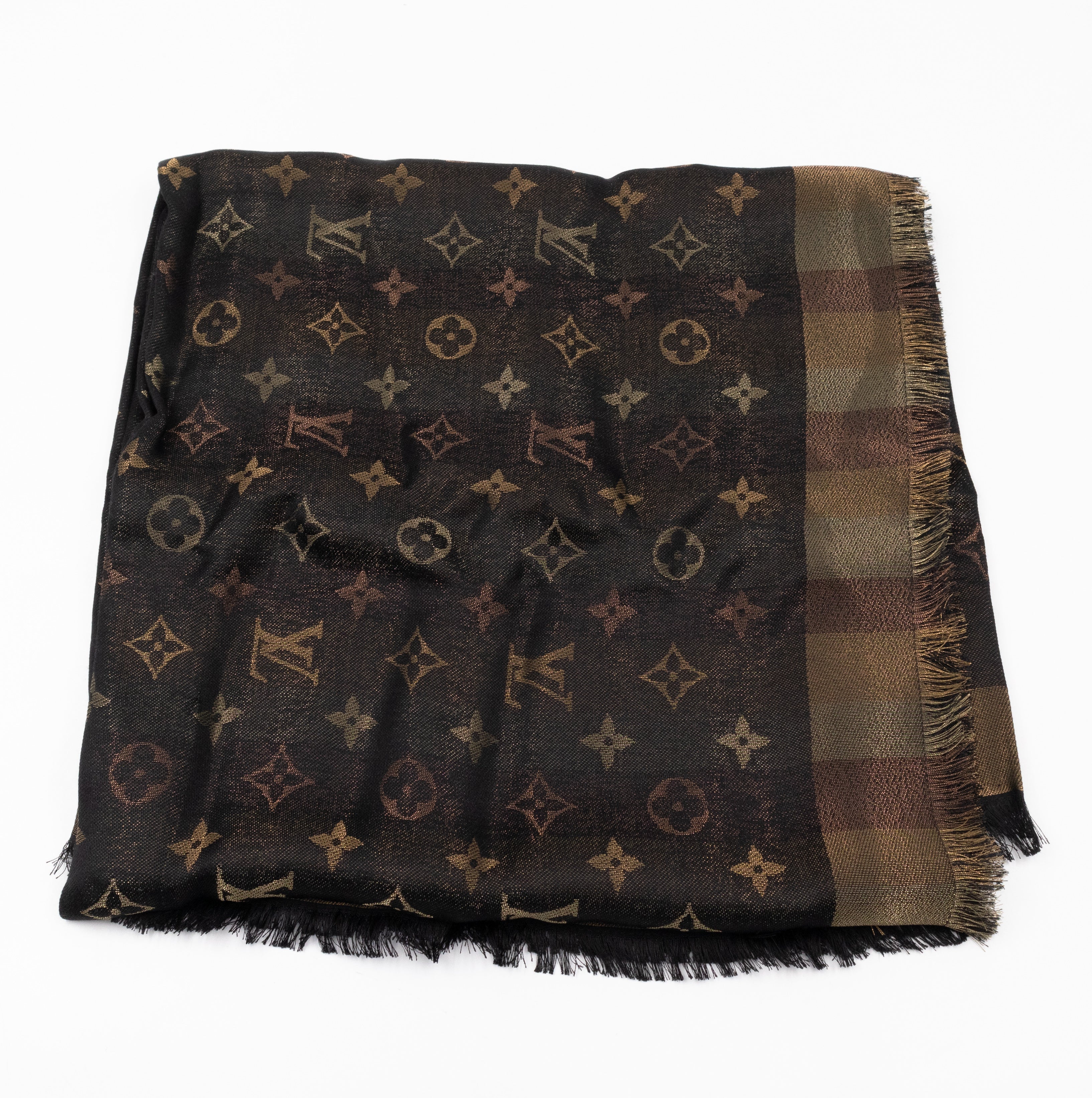 So Shine Monogram Shawl Brown