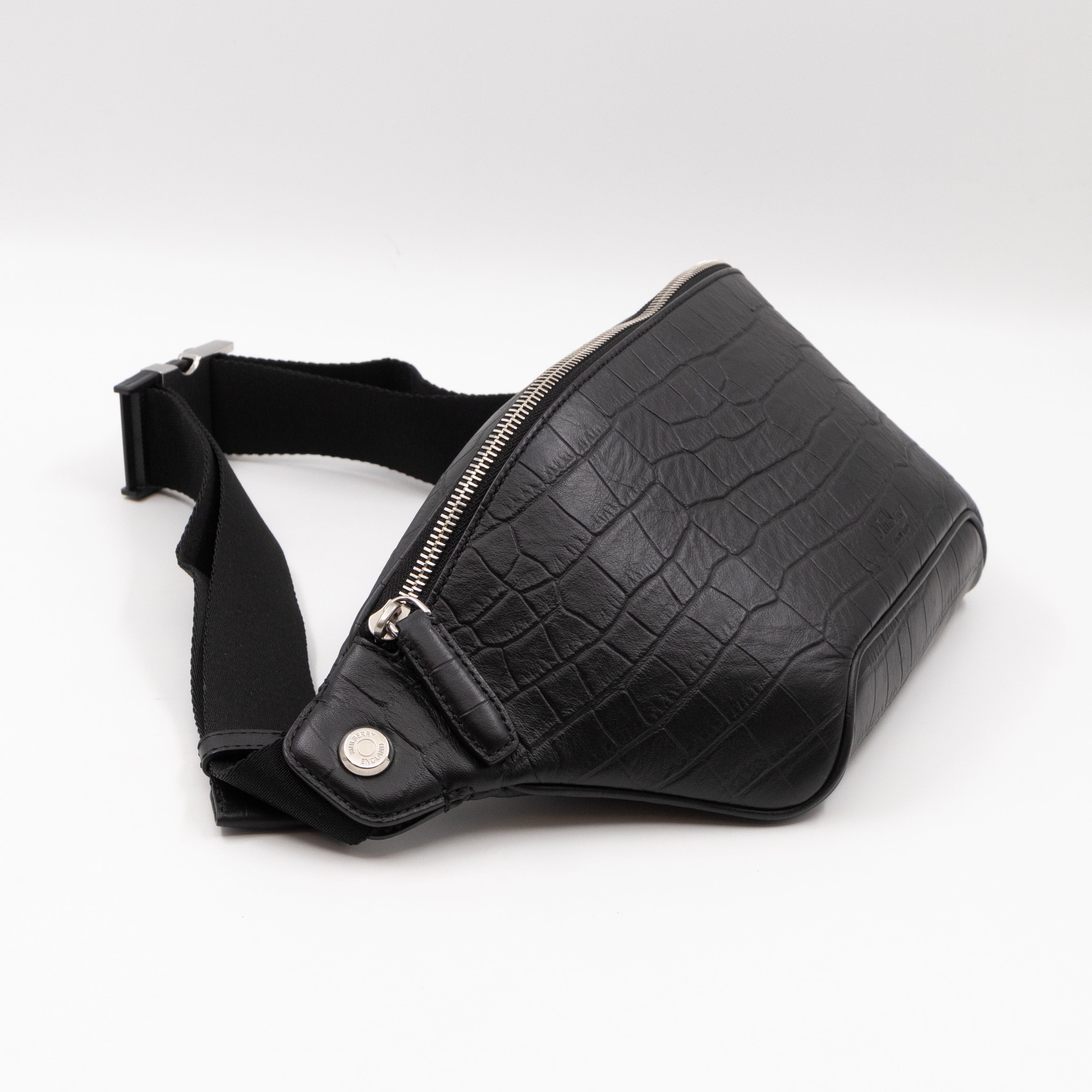 Urban Belt Bag Black Croc Embossed Leather