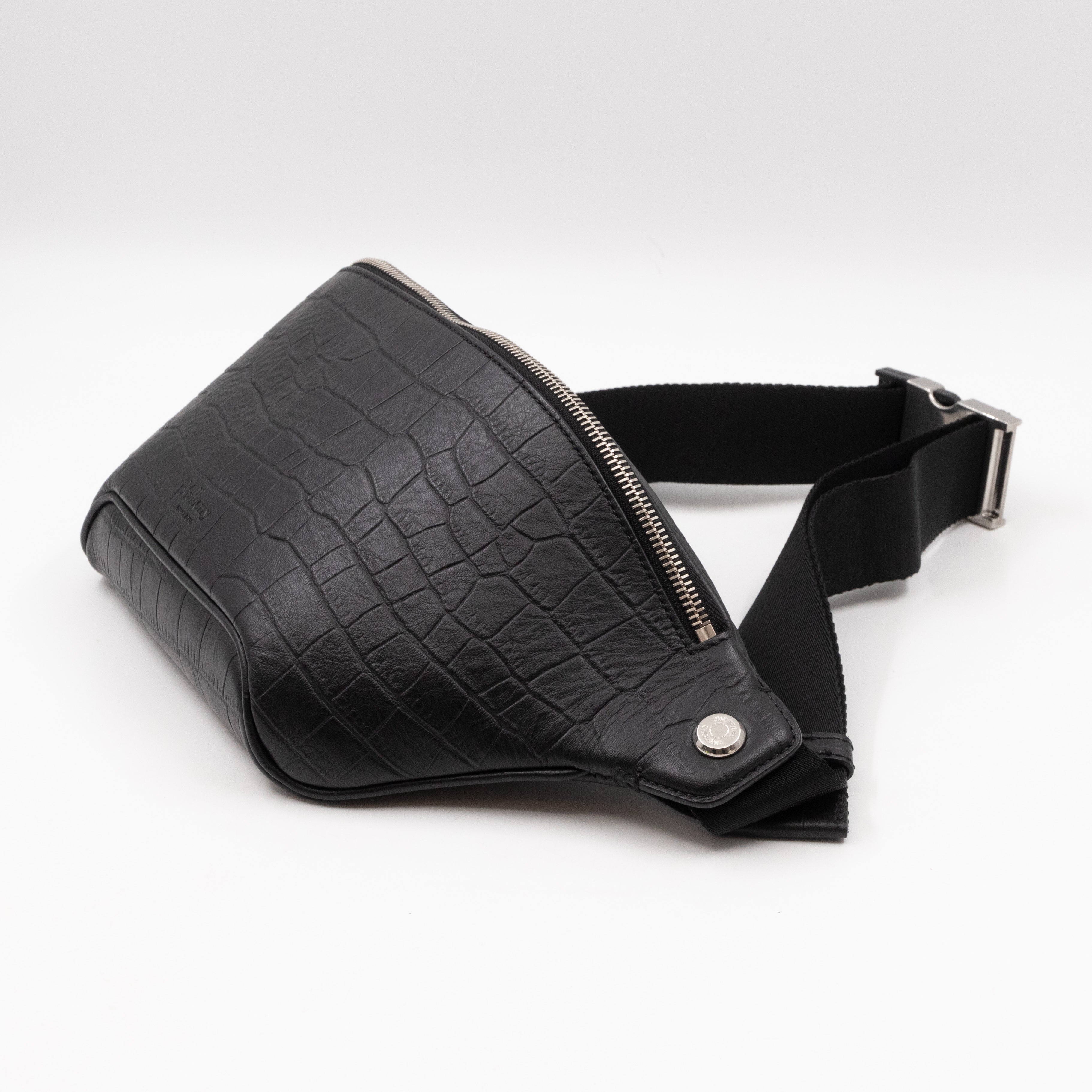 Urban Belt Bag Black Croc Embossed Leather