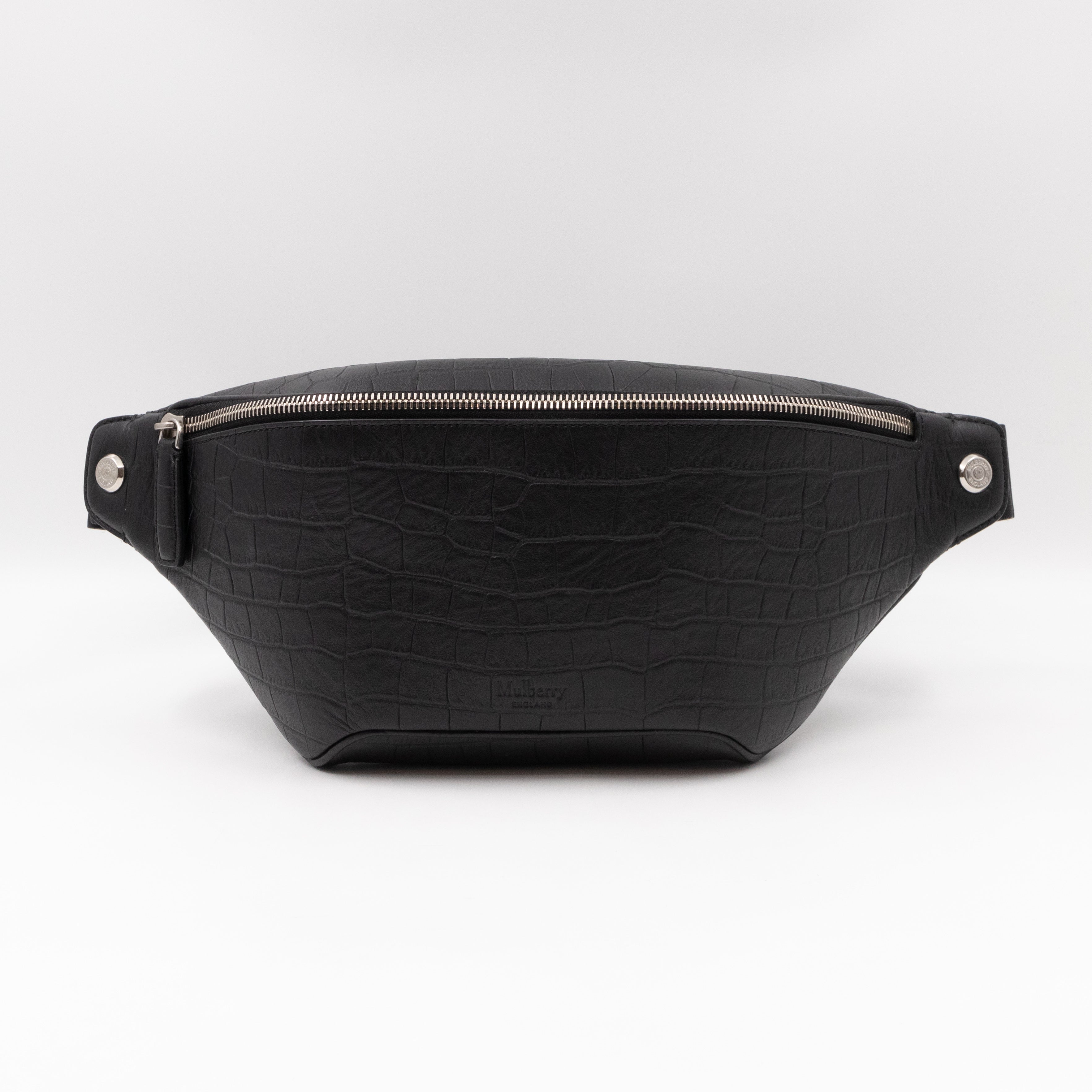 Urban Belt Bag Black Croc Embossed Leather