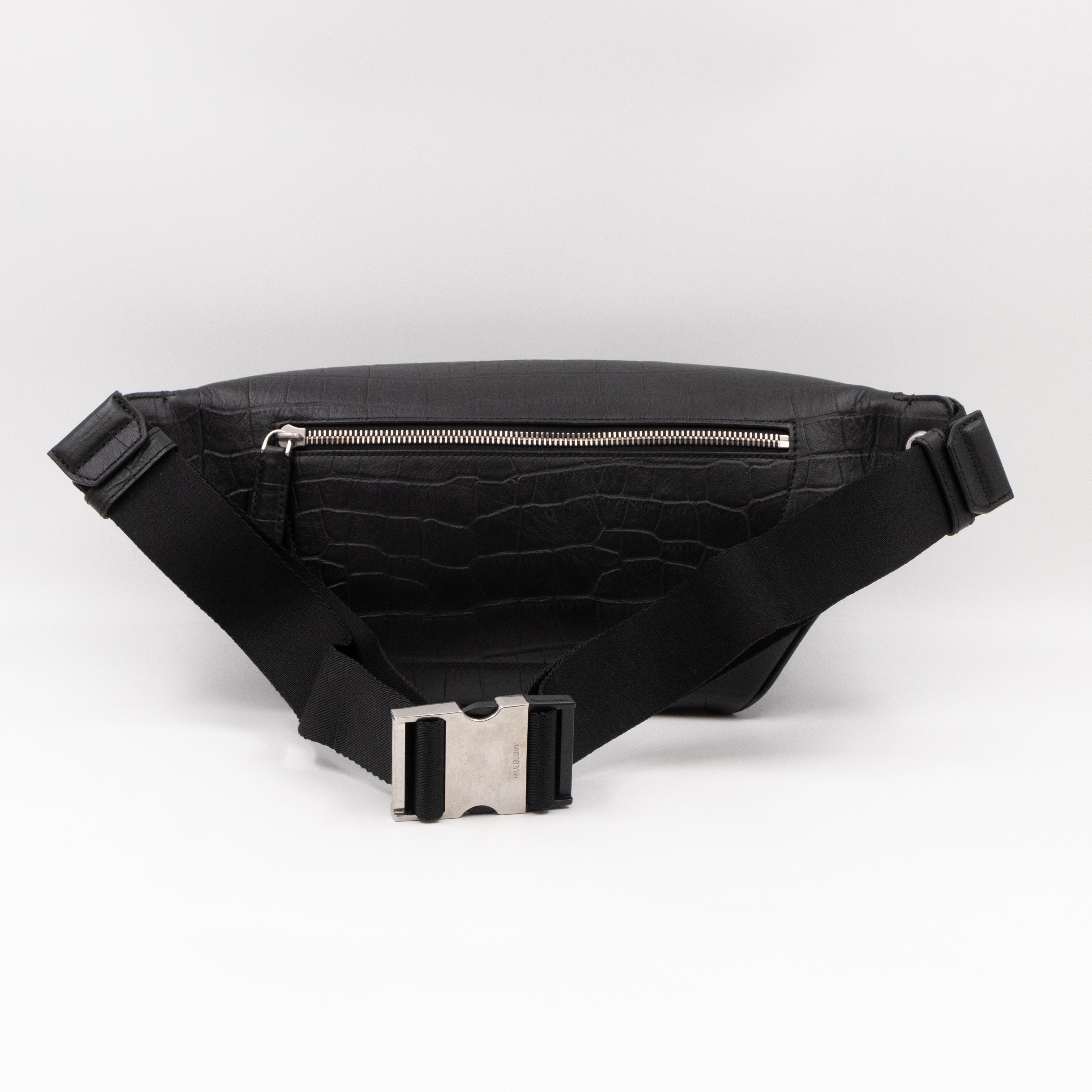 Urban Belt Bag Black Croc Embossed Leather