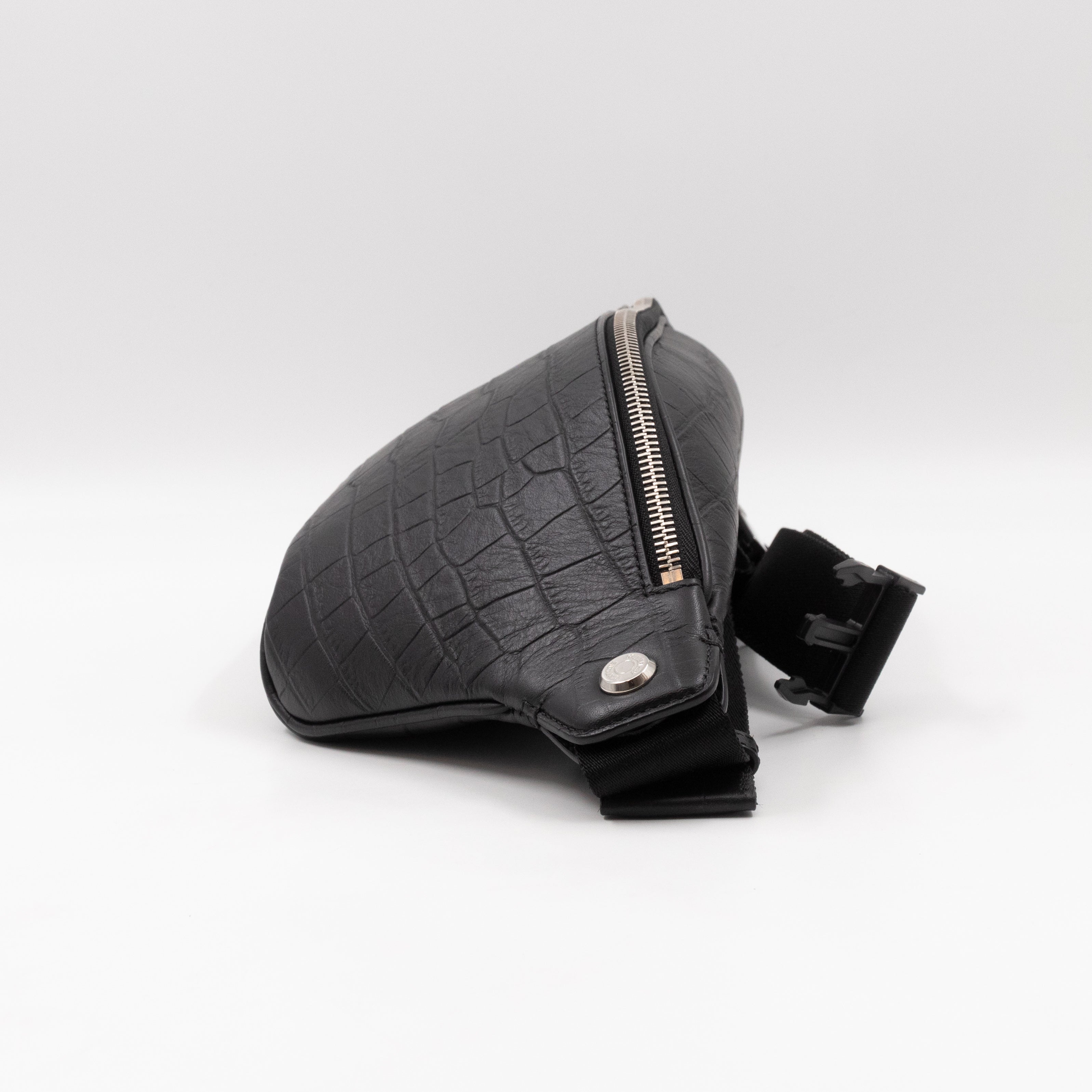 Urban Belt Bag Black Croc Embossed Leather