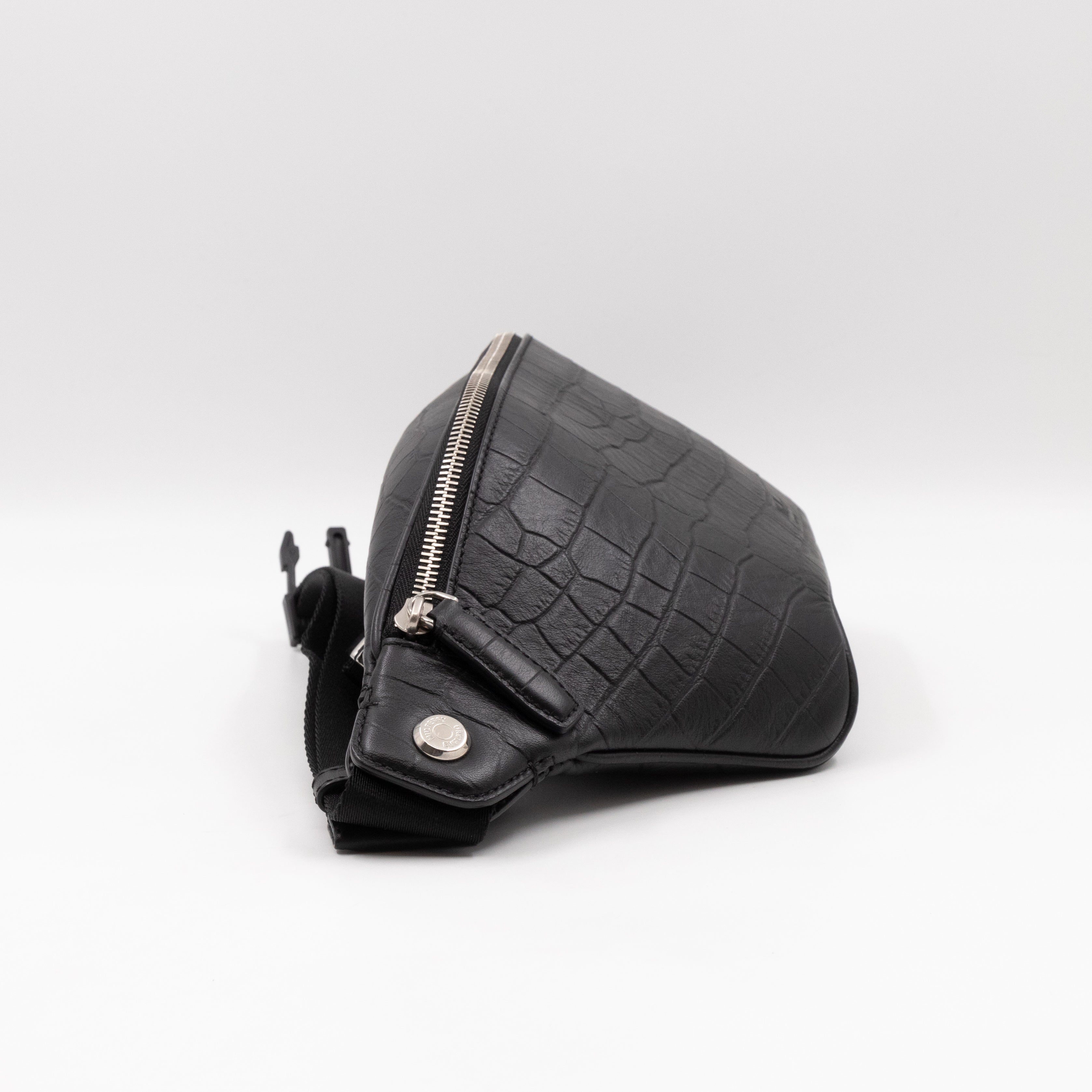 Urban Belt Bag Black Croc Embossed Leather