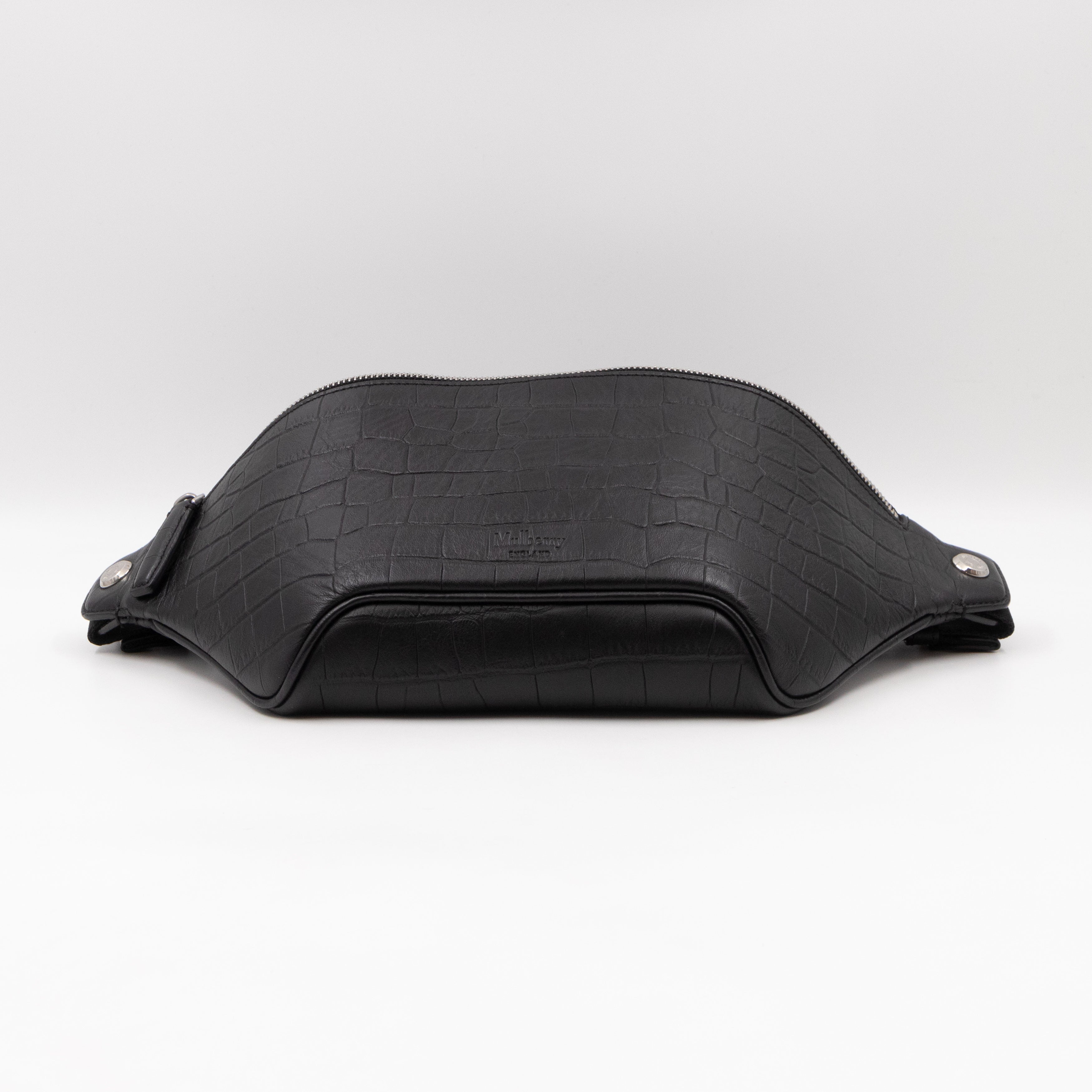 Urban Belt Bag Black Croc Embossed Leather