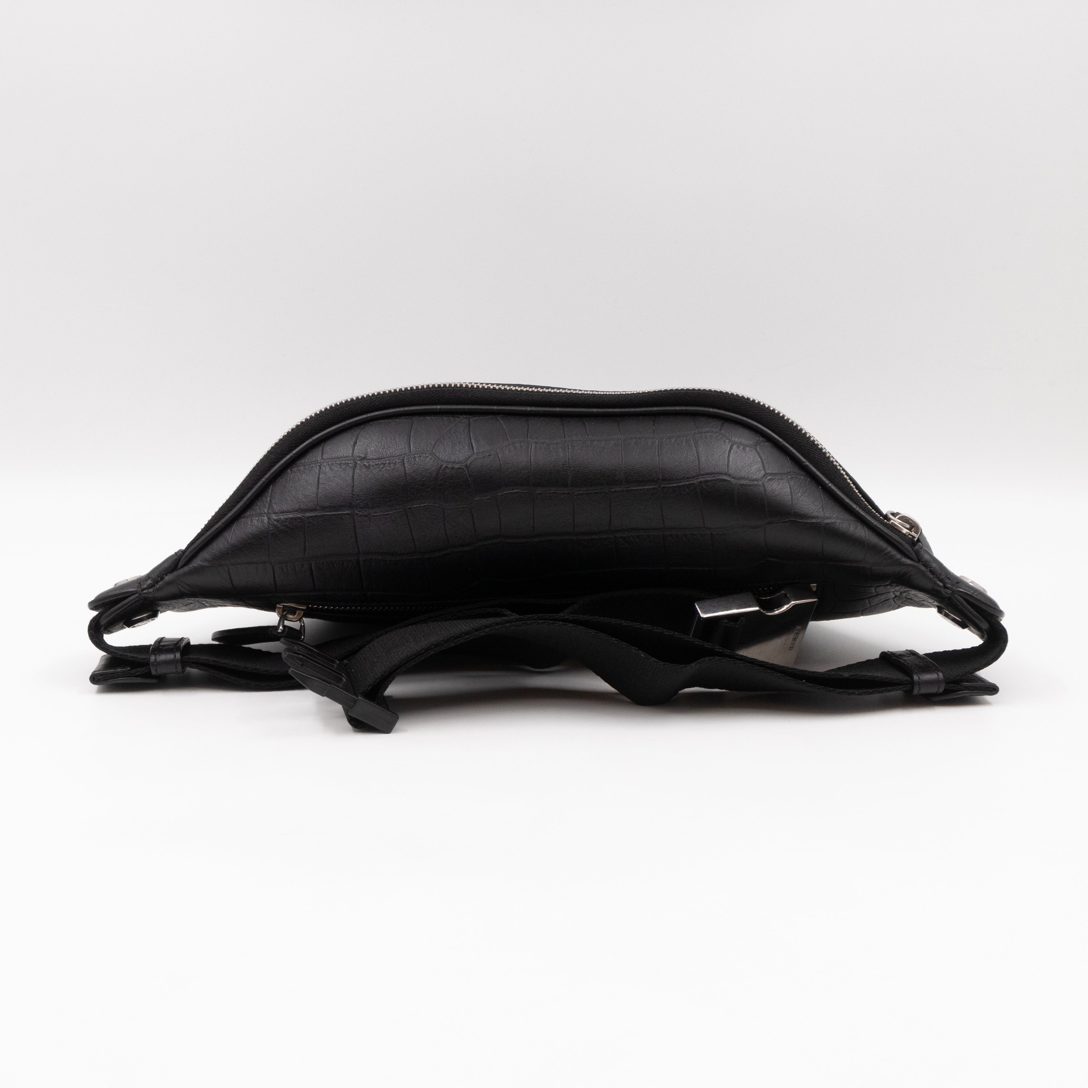 Urban Belt Bag Black Croc Embossed Leather