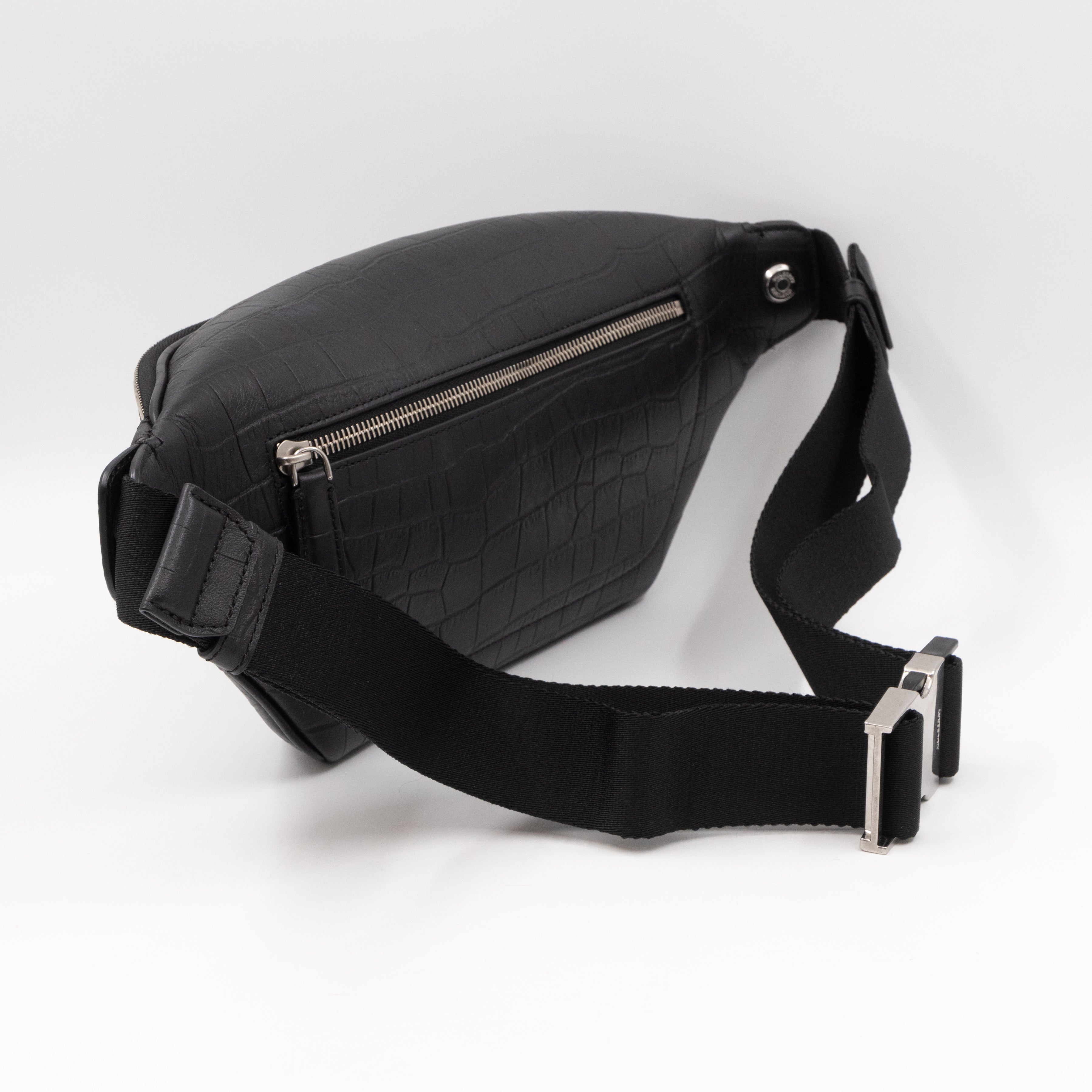 Urban Belt Bag Black Croc Embossed Leather