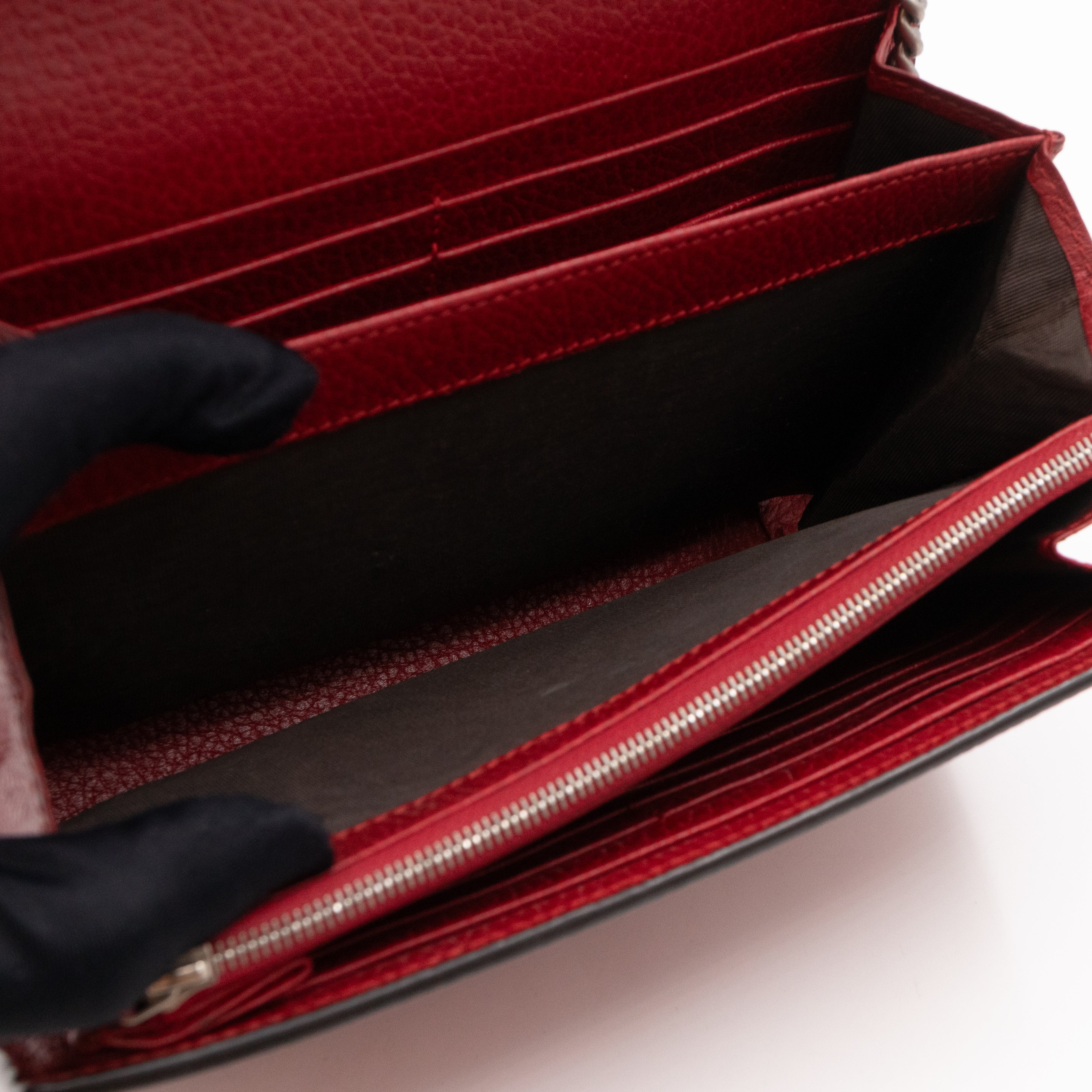Dionysus Mini Chain Wallet Red Leather