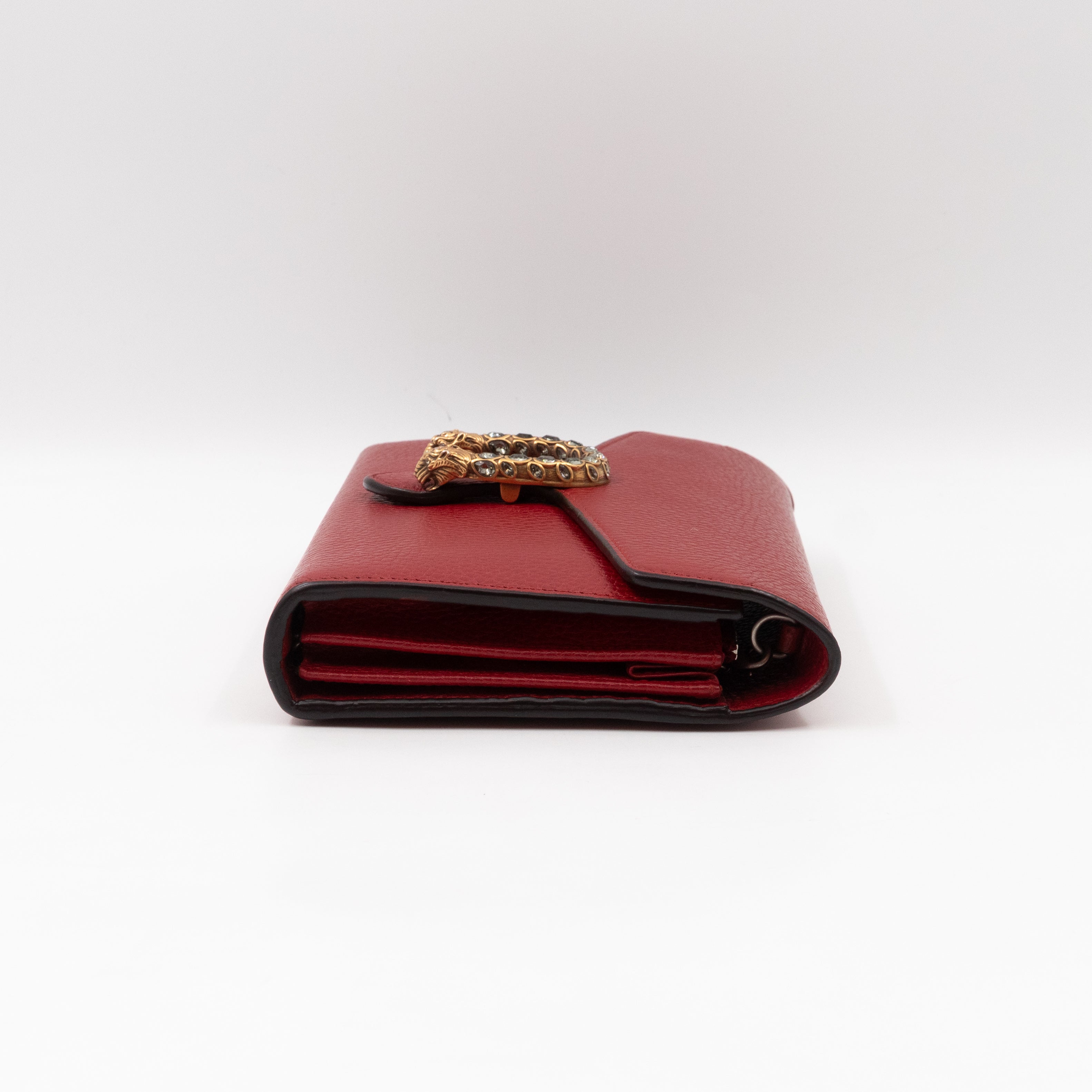 Dionysus Mini Chain Wallet Red Leather
