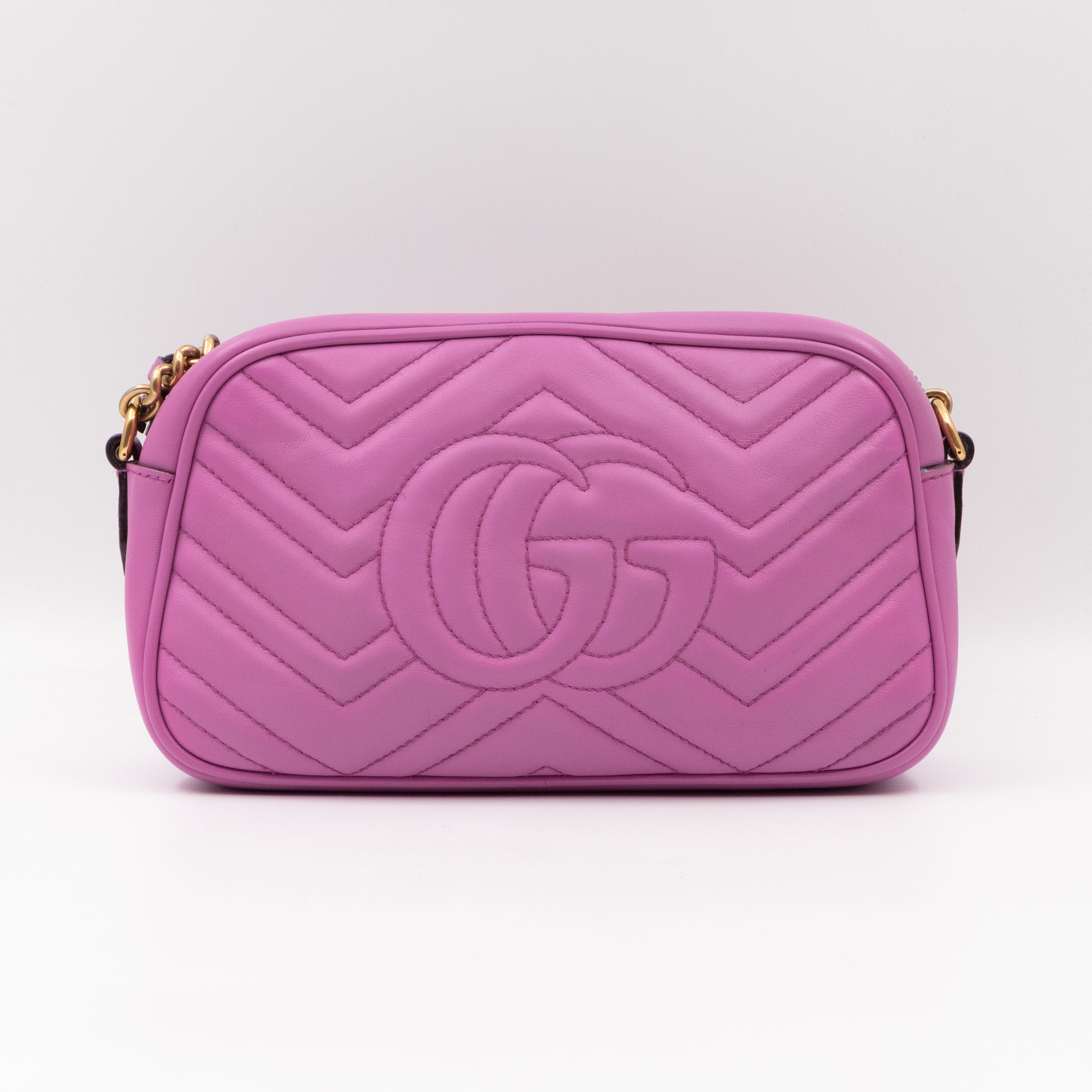 GG Marmont Small Matelasse Pink Leather