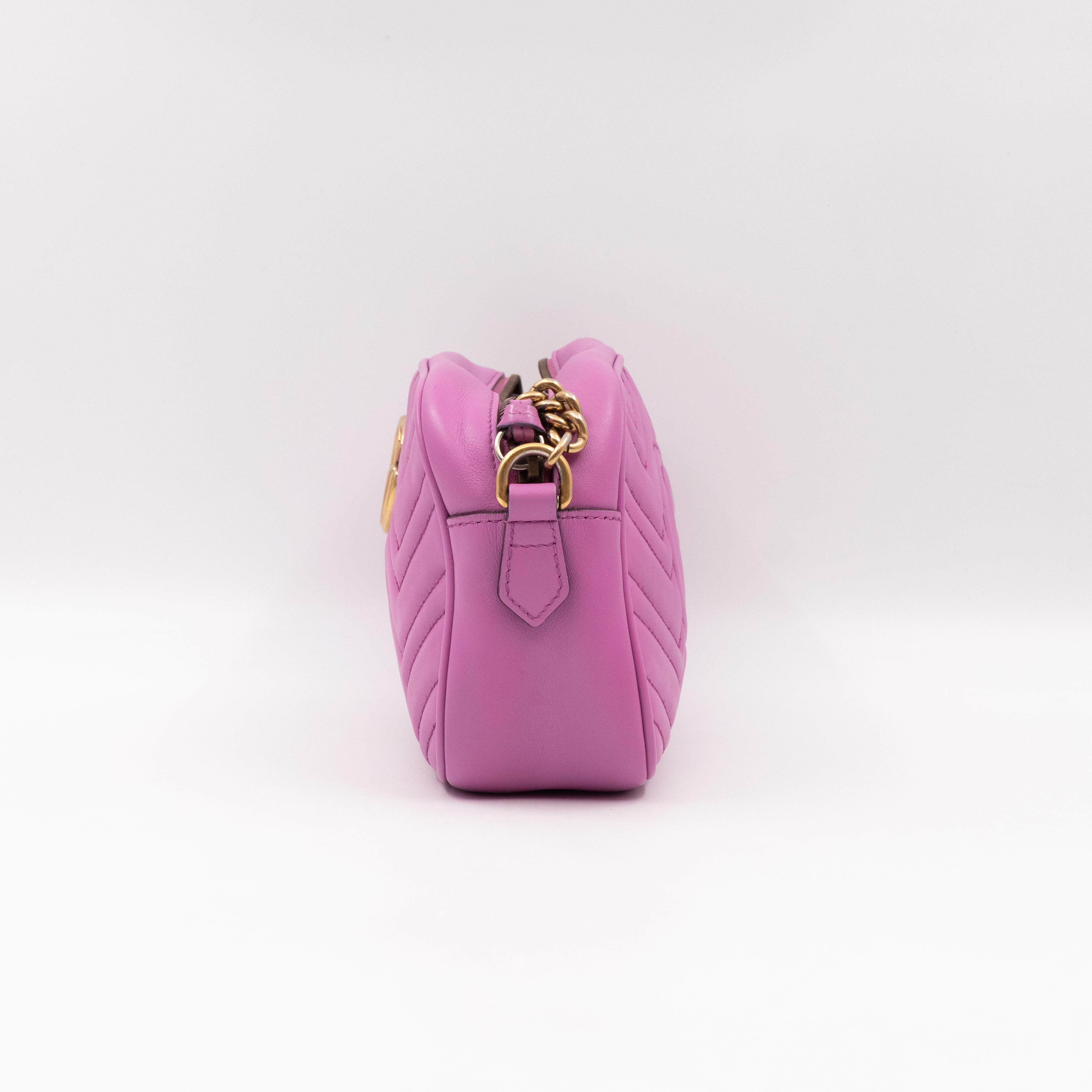 GG Marmont Small Matelasse Pink Leather