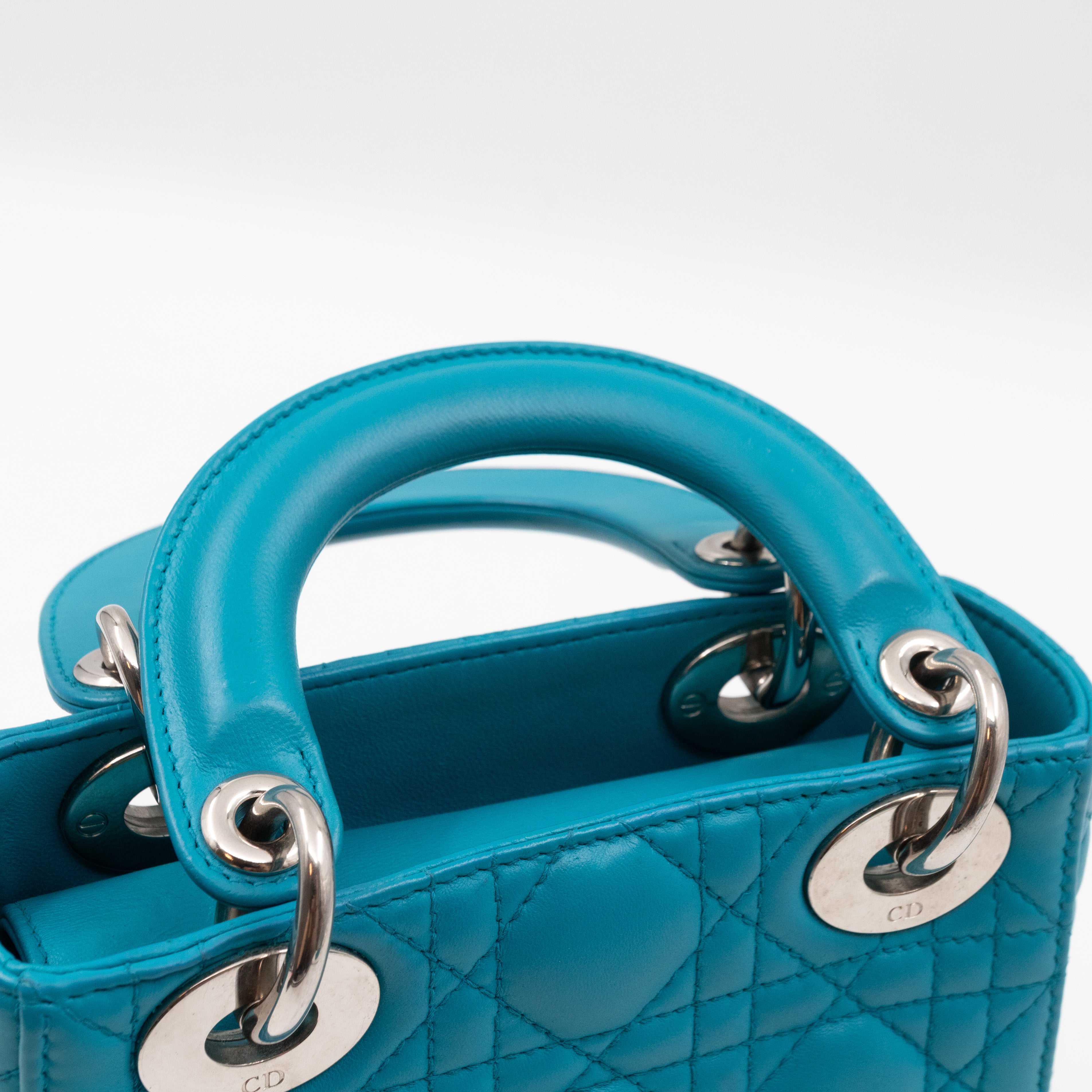 Lady Dior Mini Turquiose Leather