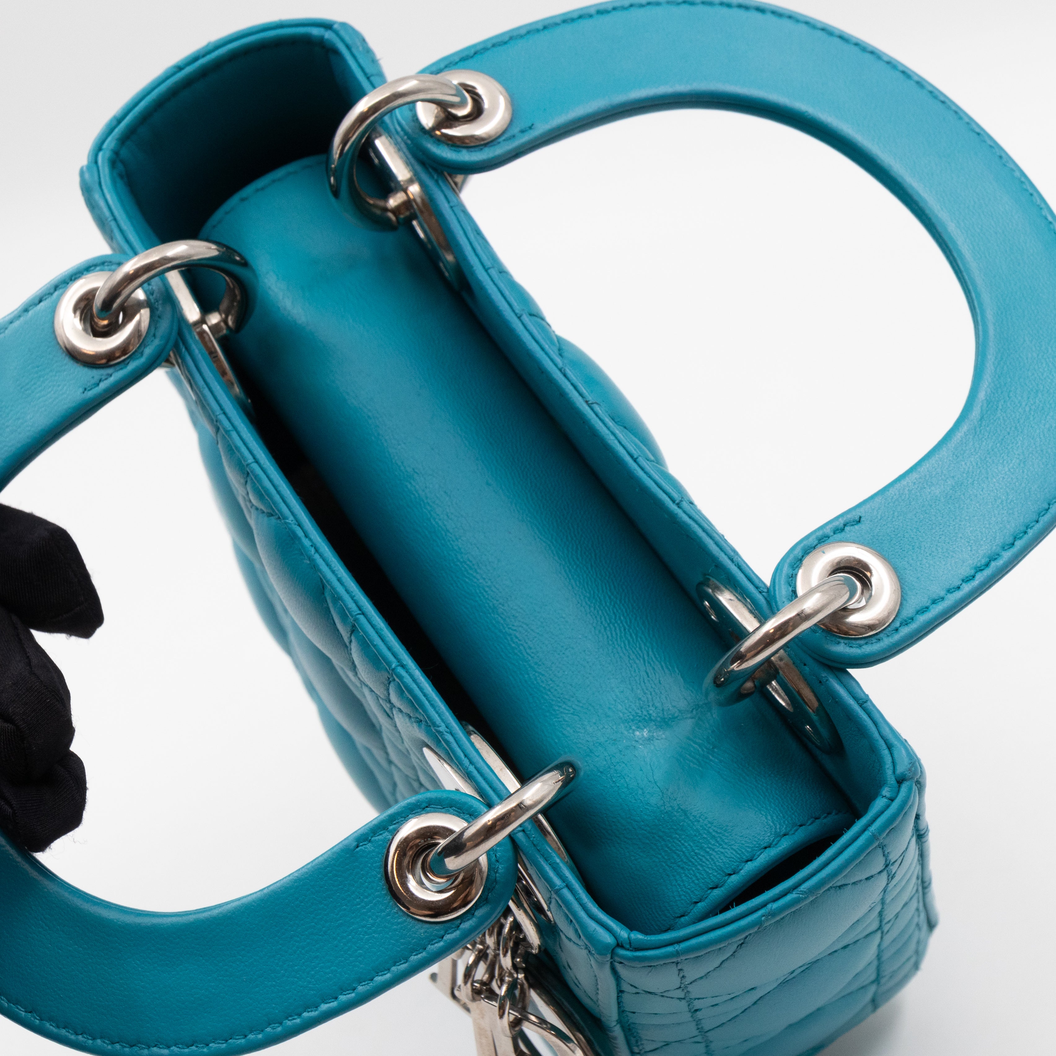 Lady Dior Mini Turquiose Leather