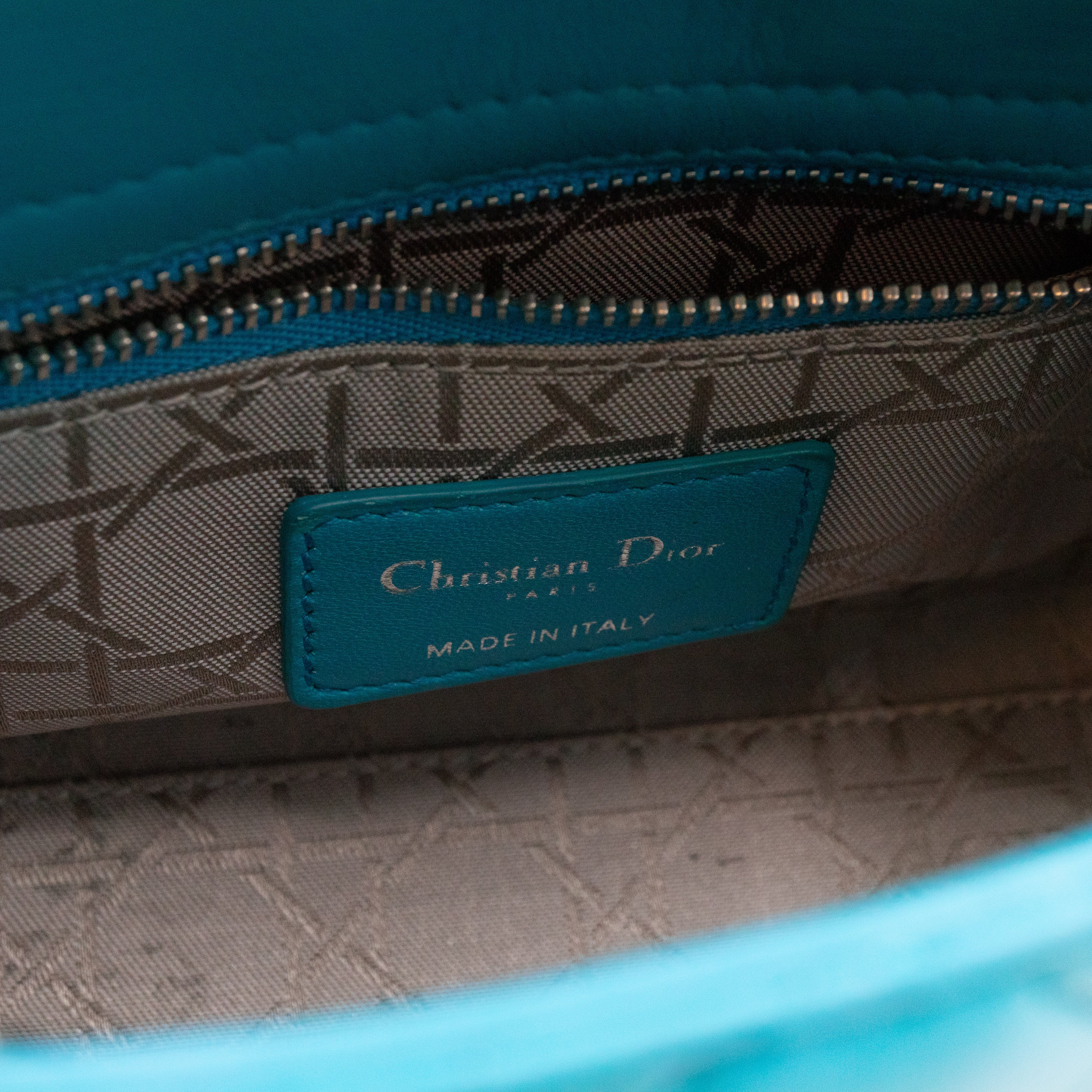 Lady Dior Mini Turquiose Leather