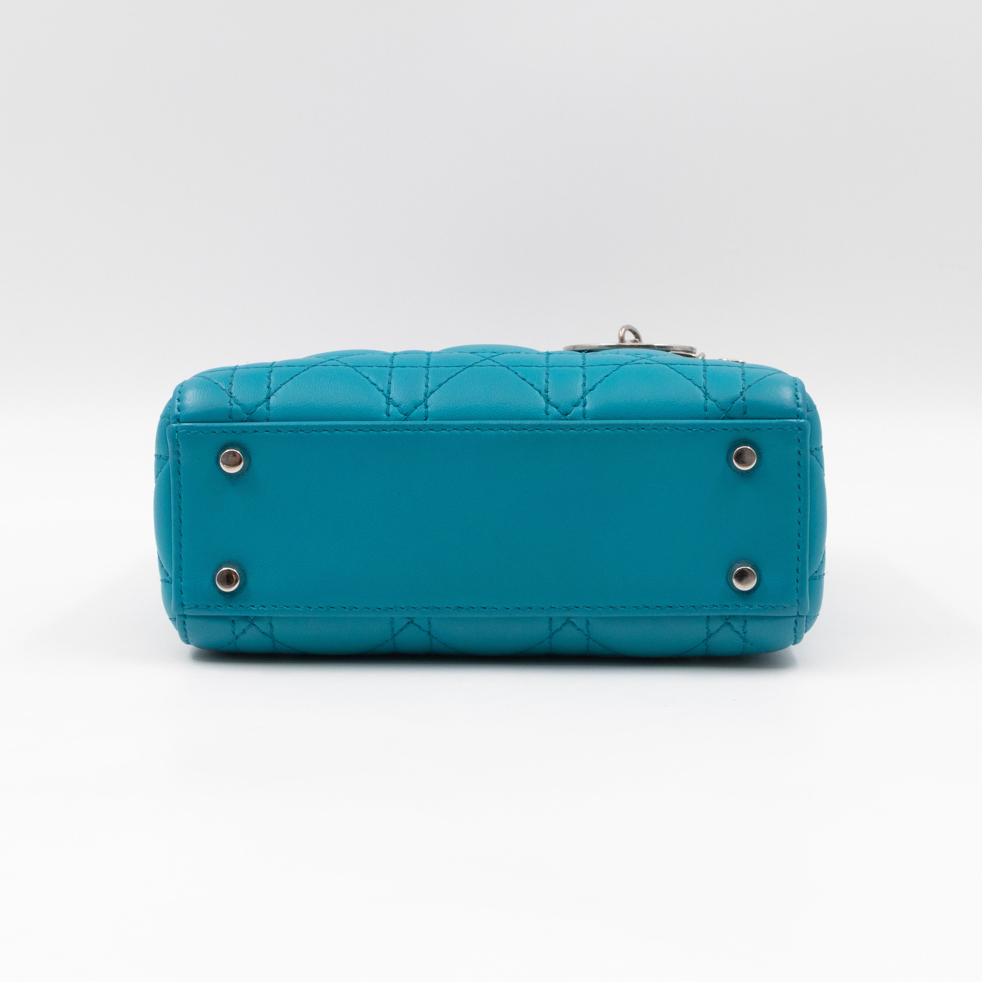 Lady Dior Mini Turquiose Leather