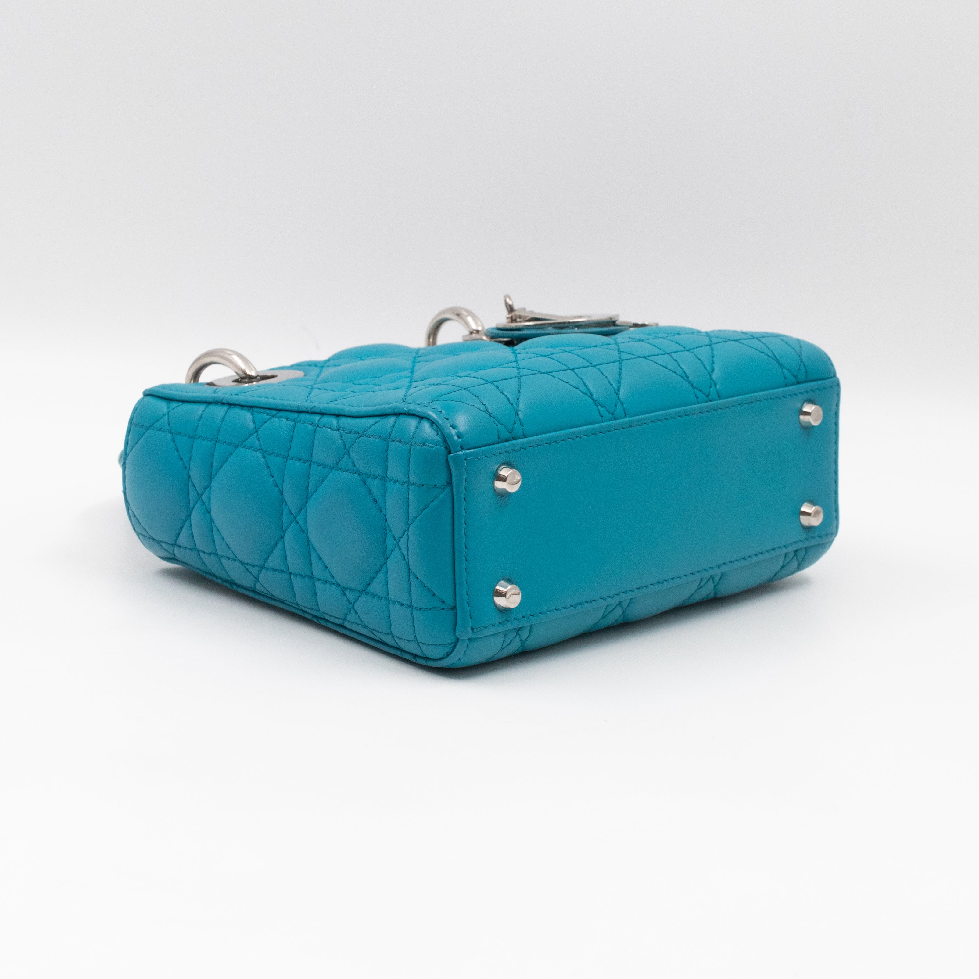 Lady Dior Mini Turquiose Leather
