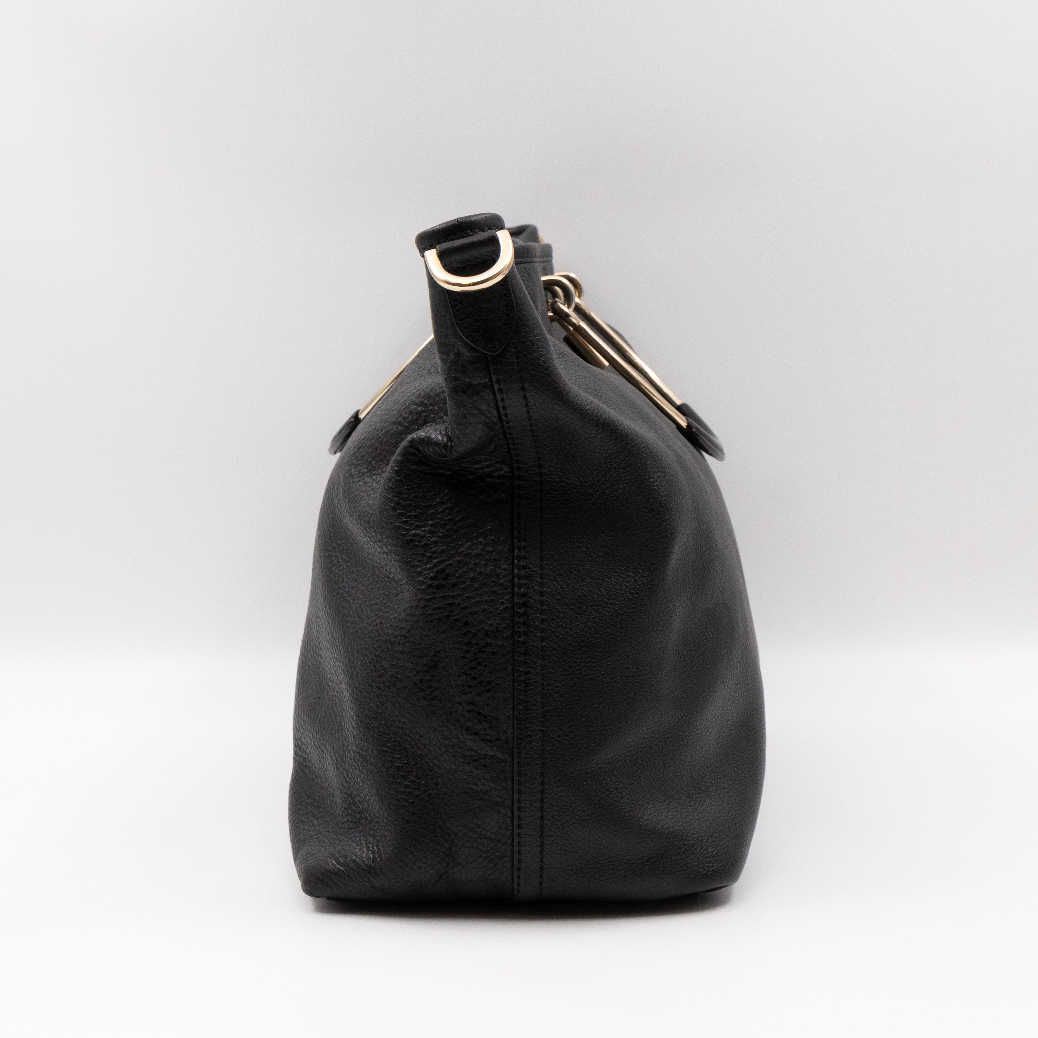 Hetty Hobo Bag Black Leather with Wallet