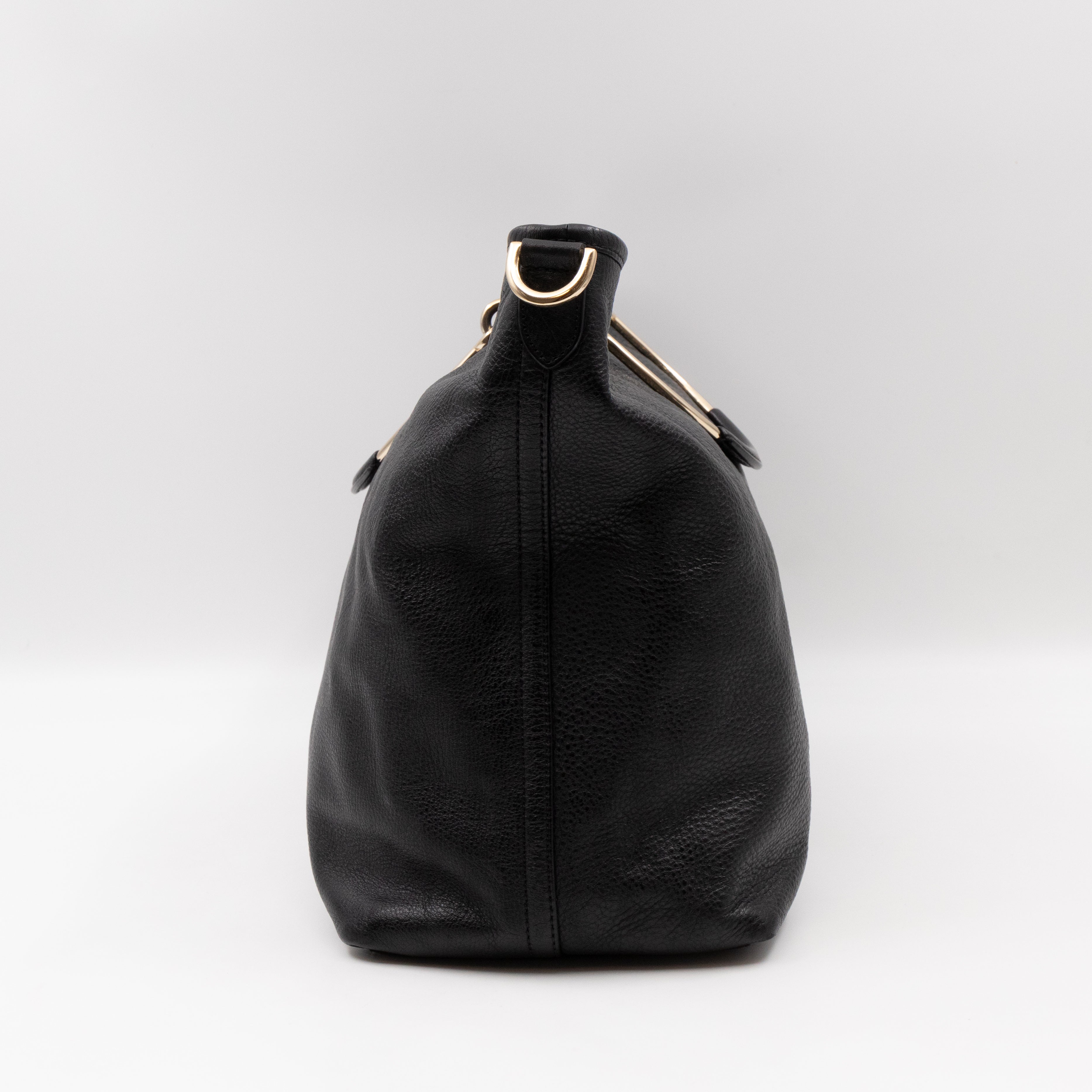 Hetty Hobo Bag Black Leather with Wallet