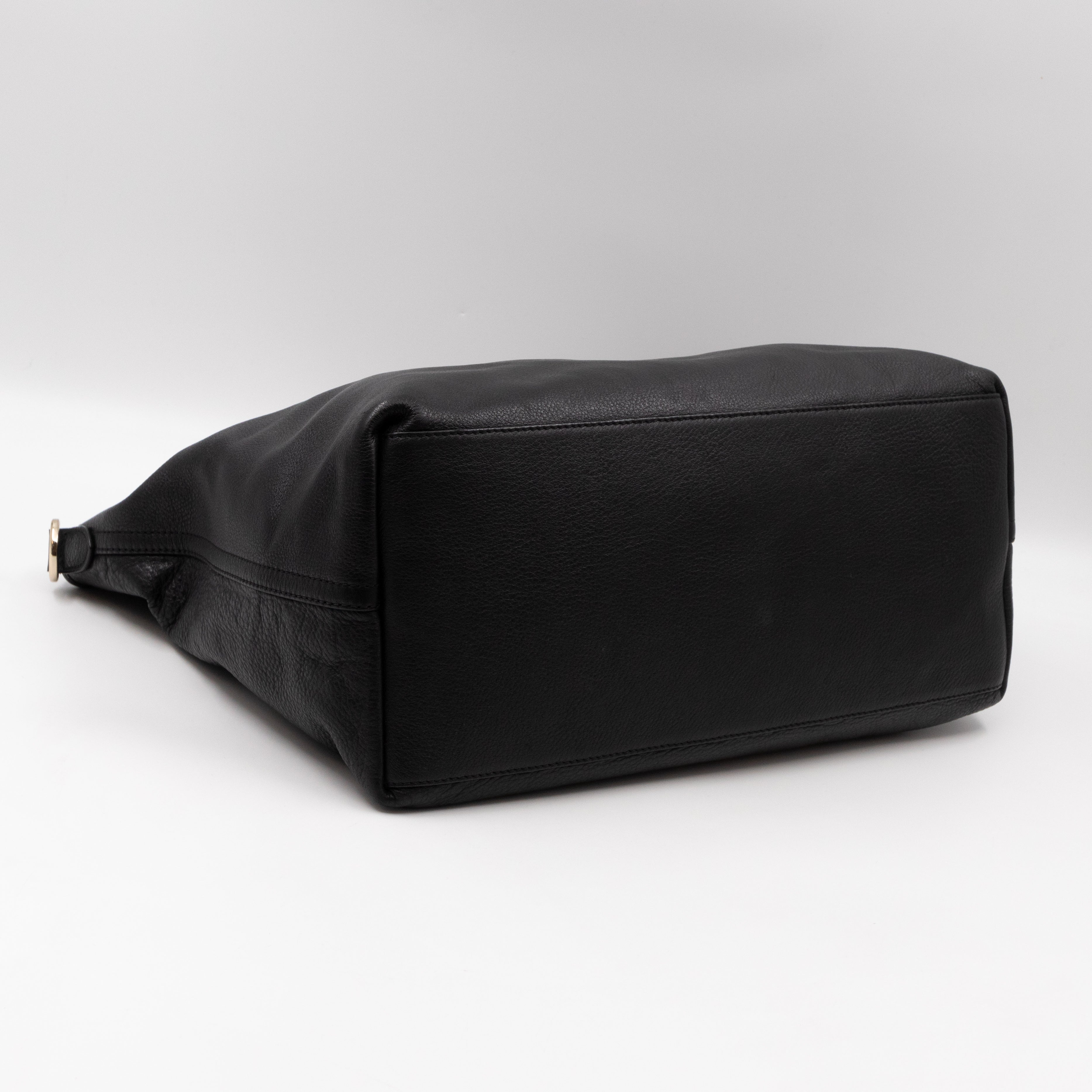 Hetty Hobo Bag Black Leather with Wallet