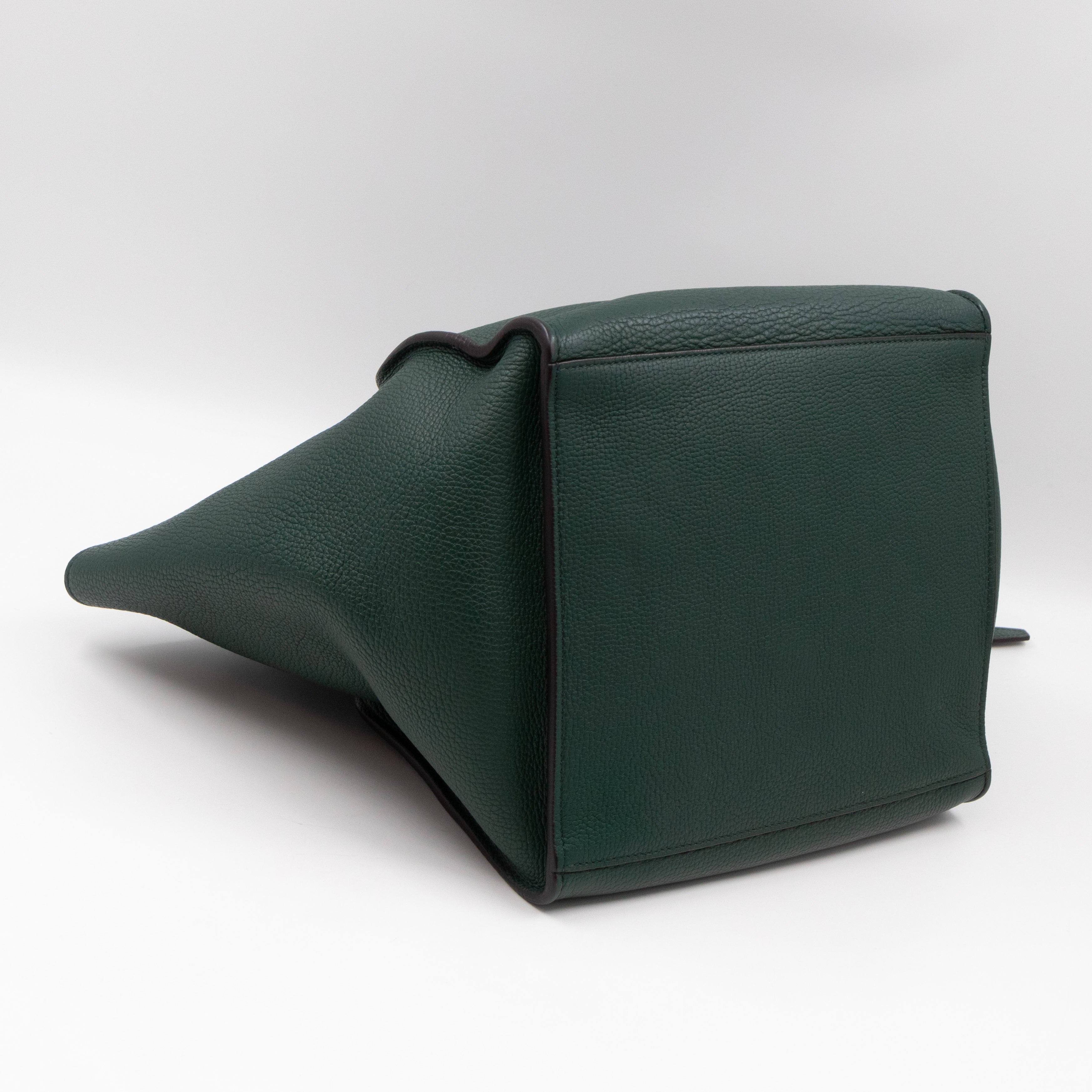 Big Bag Small Green Supple Grained Calfskin