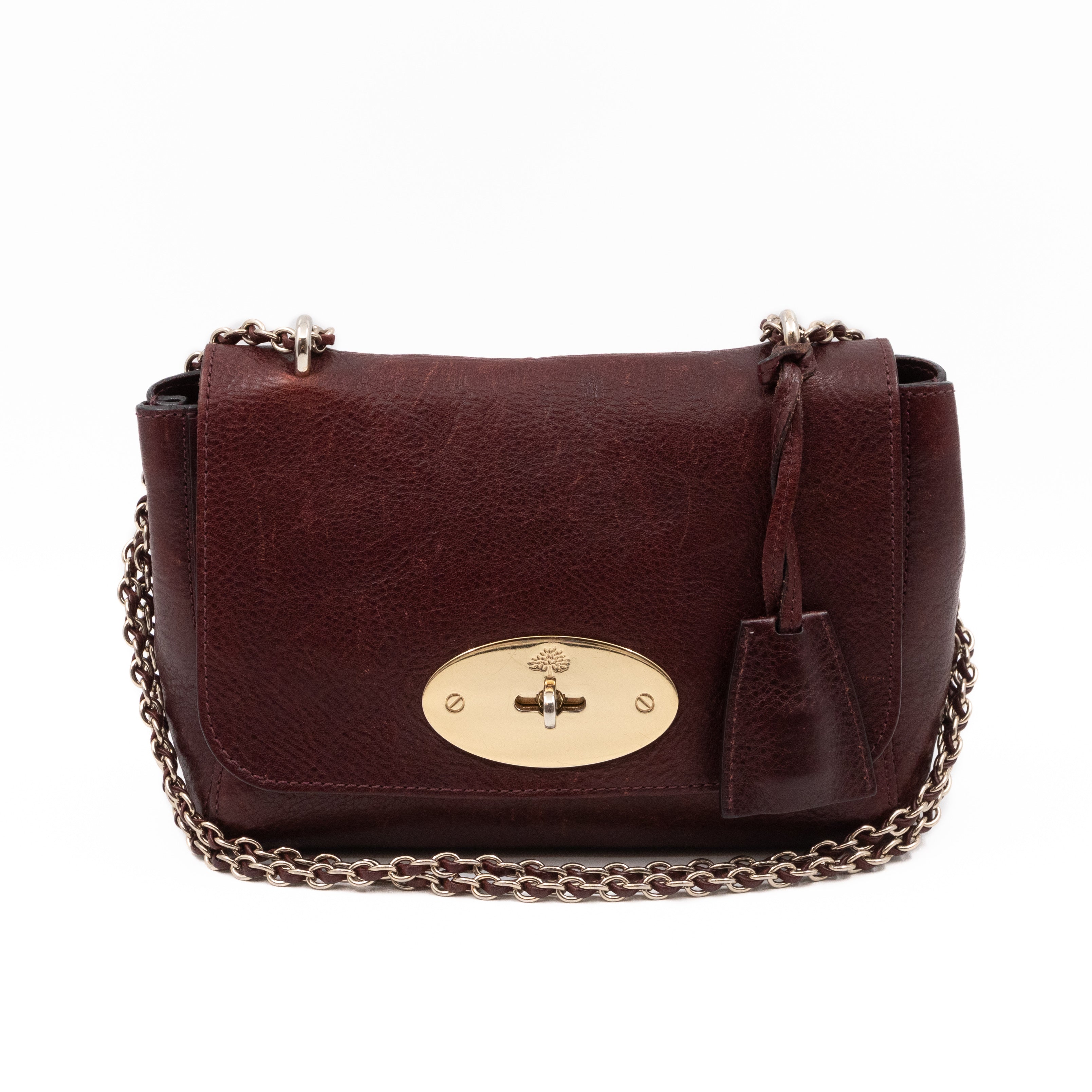 Lily Small Burgundy Leather Gold